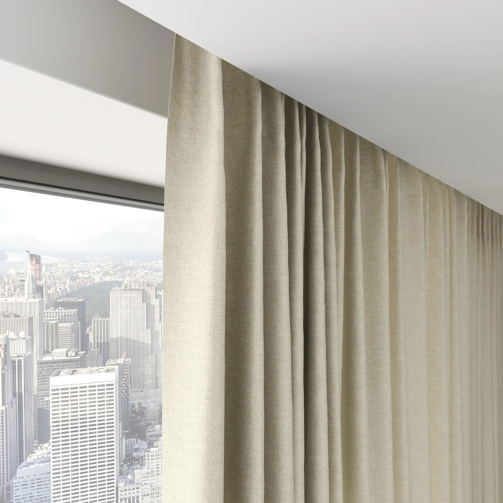 Top view of Grove Linen, on hidden rail