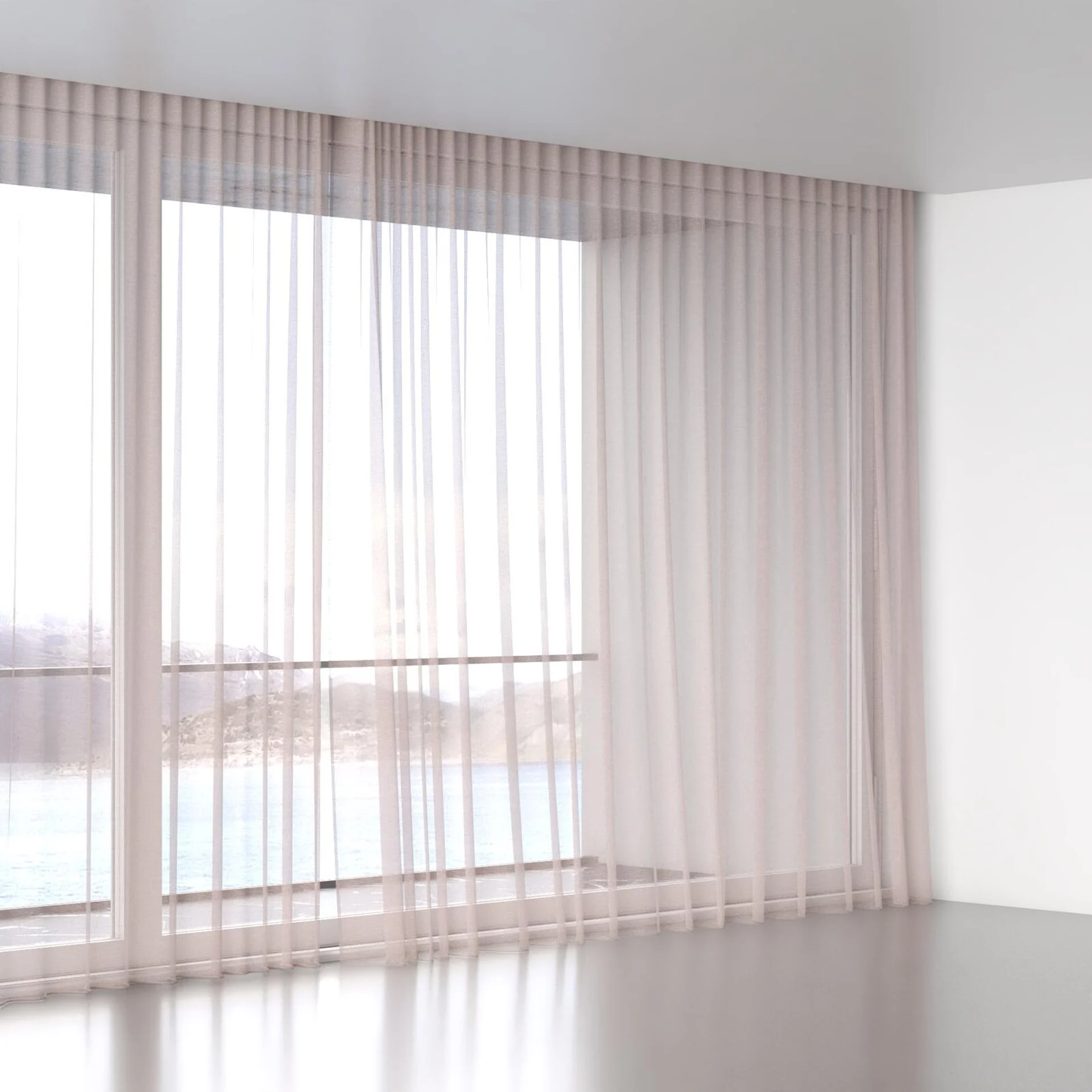 Full view of Pure Linen Petal, wave pleat