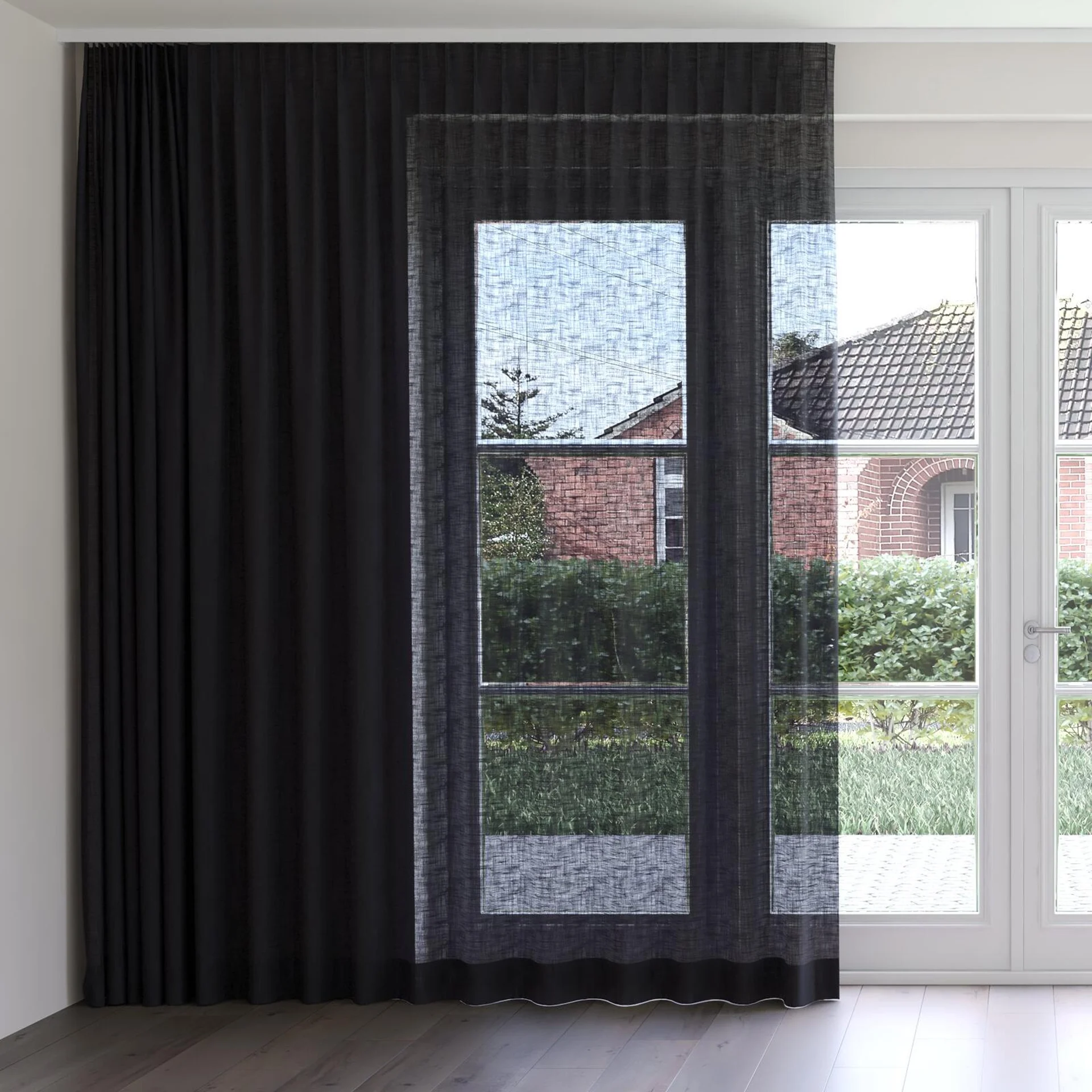 Front view of Release Carbon, on curtain rail