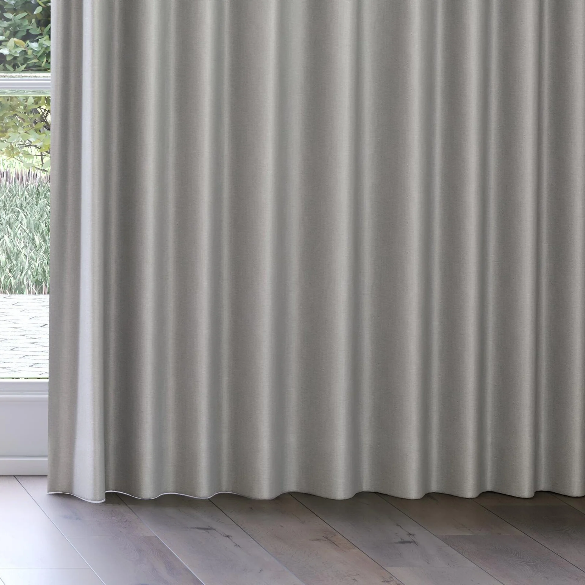 Bottom view of Matrix FR Overcast, on curtain rail