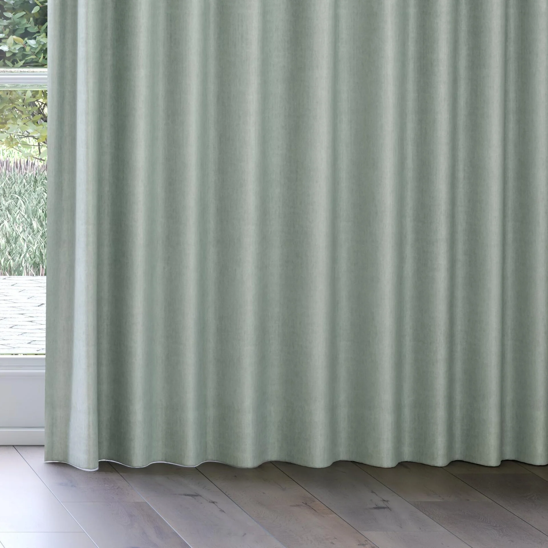 Bottom view of Monterey Surf, on curtain rail