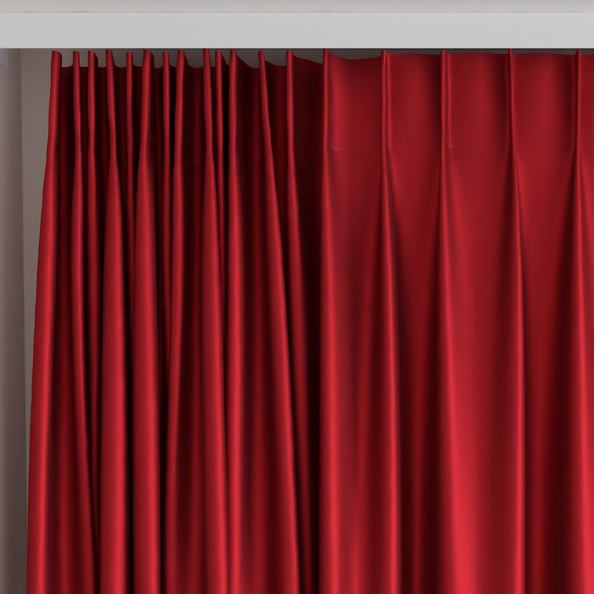 Top view of North Face Poppy, on curtain rail