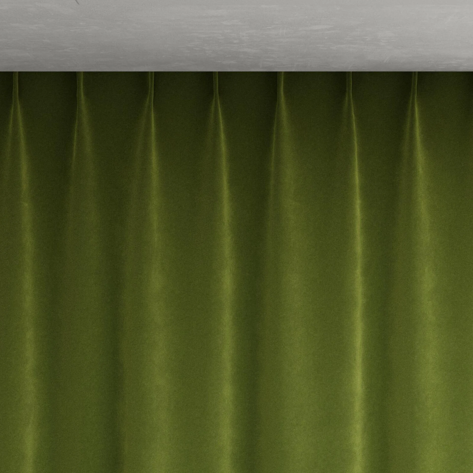 Top view of Lux Velvet Olive 8118, pinch pleat
