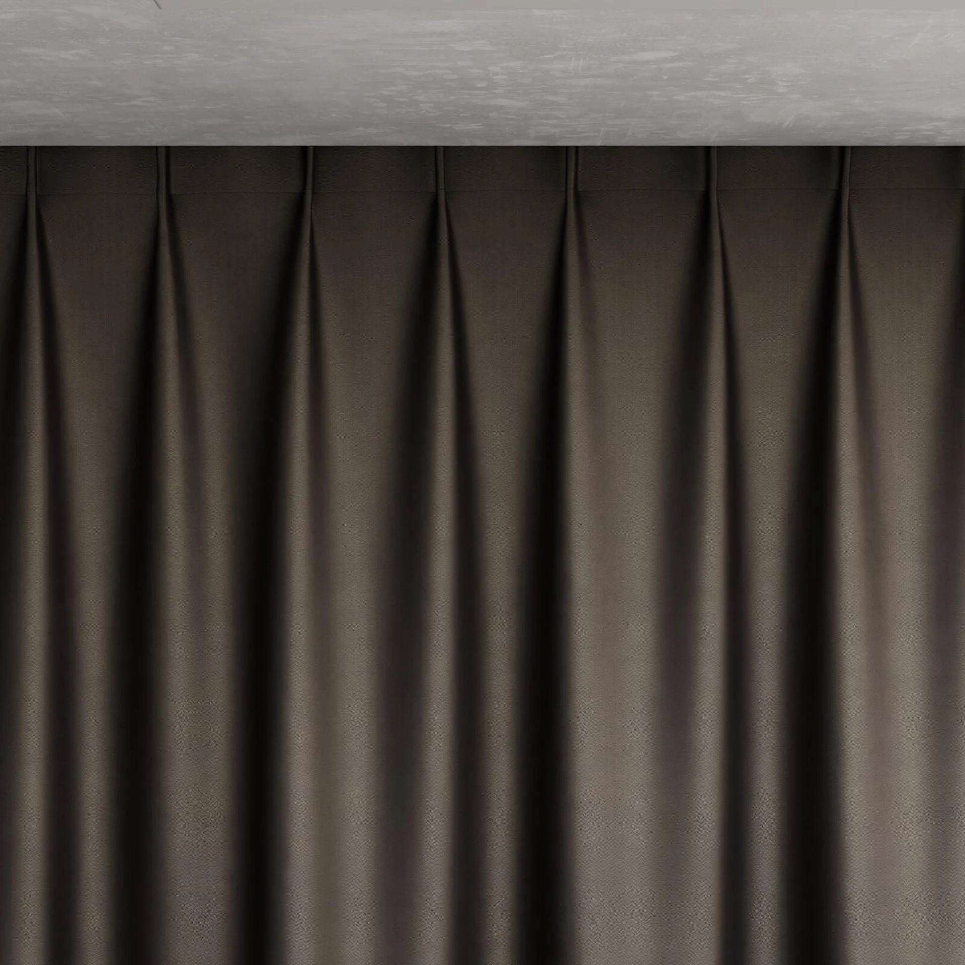 Top view of Glacial Pewter, pinch pleat