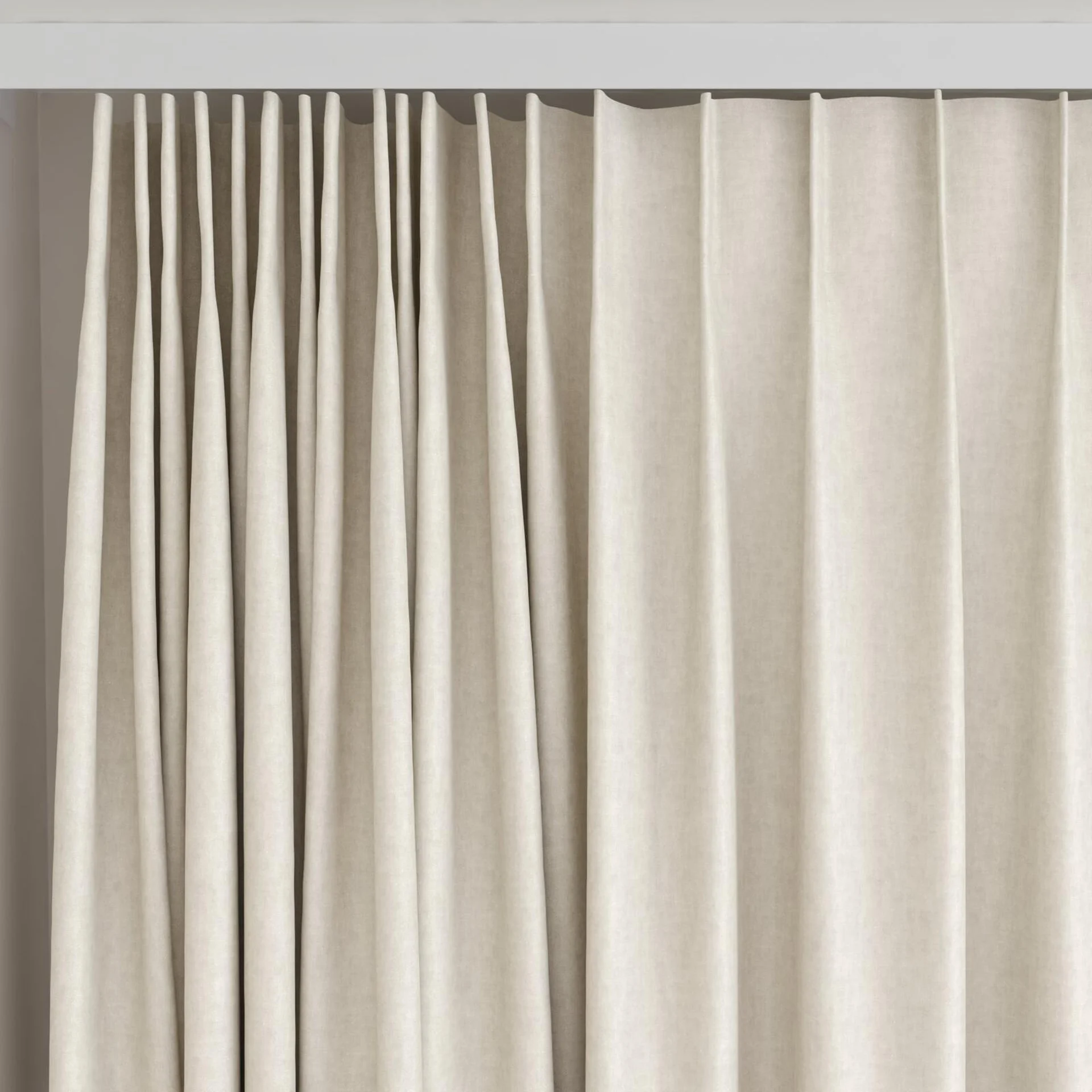 Top view of Hometown Hemp, on curtain rail