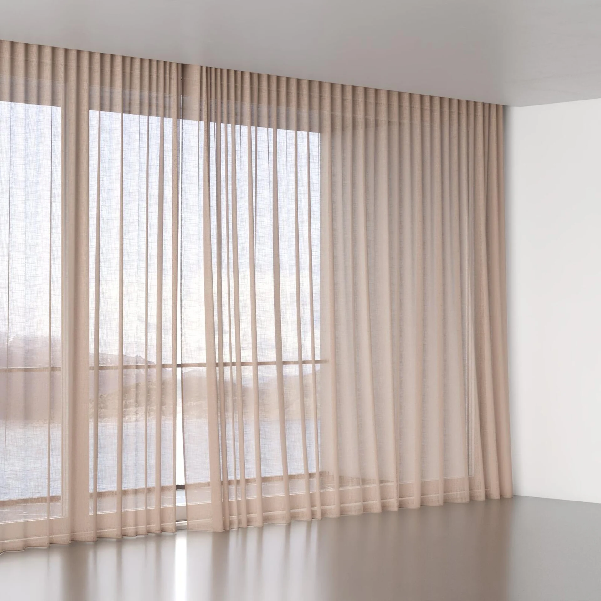 Full view of Verdant Blush, wave pleat