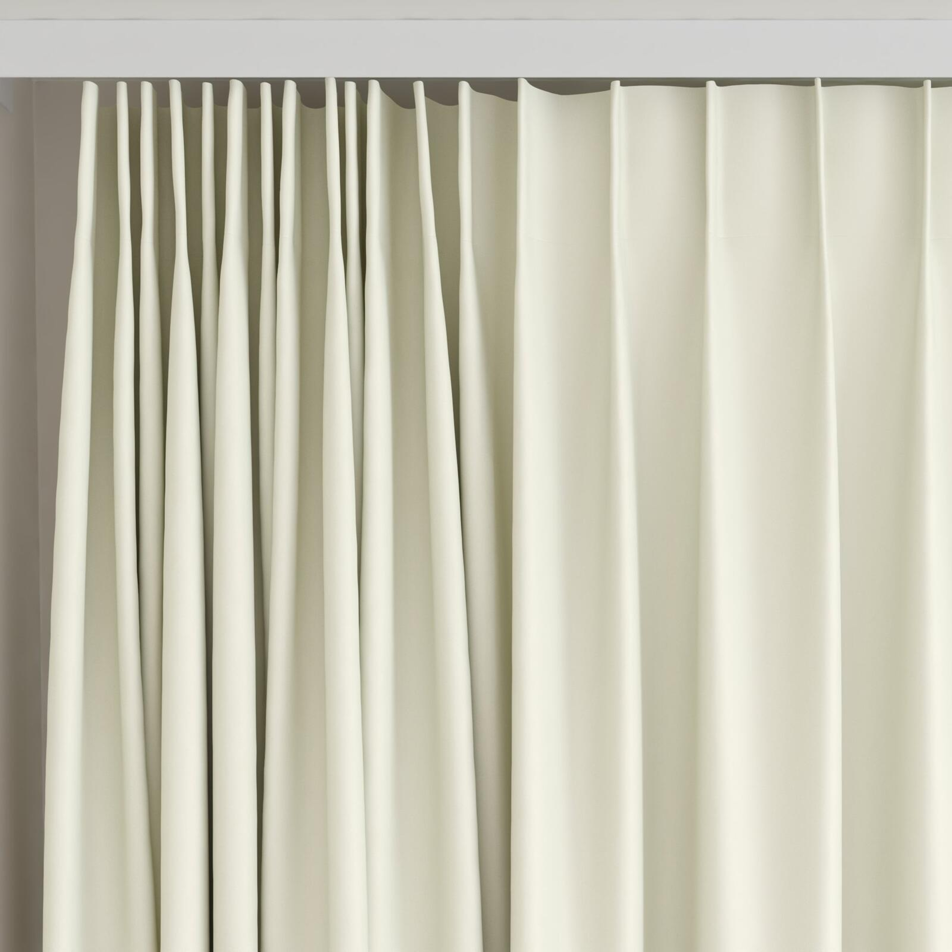 Top view of Blockbuster Cream, on curtain rail