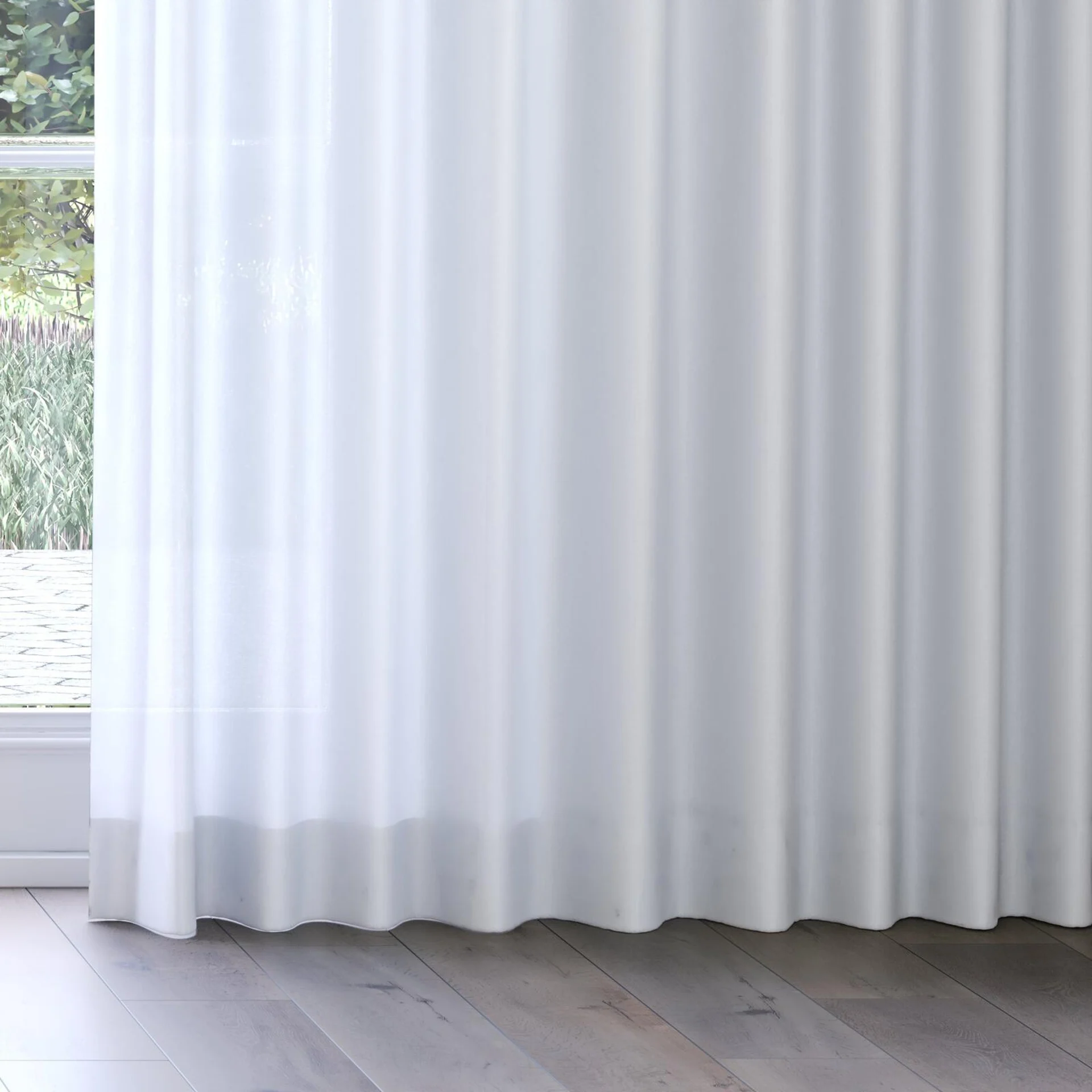 Bottom view of Kite Fog, on curtain rail