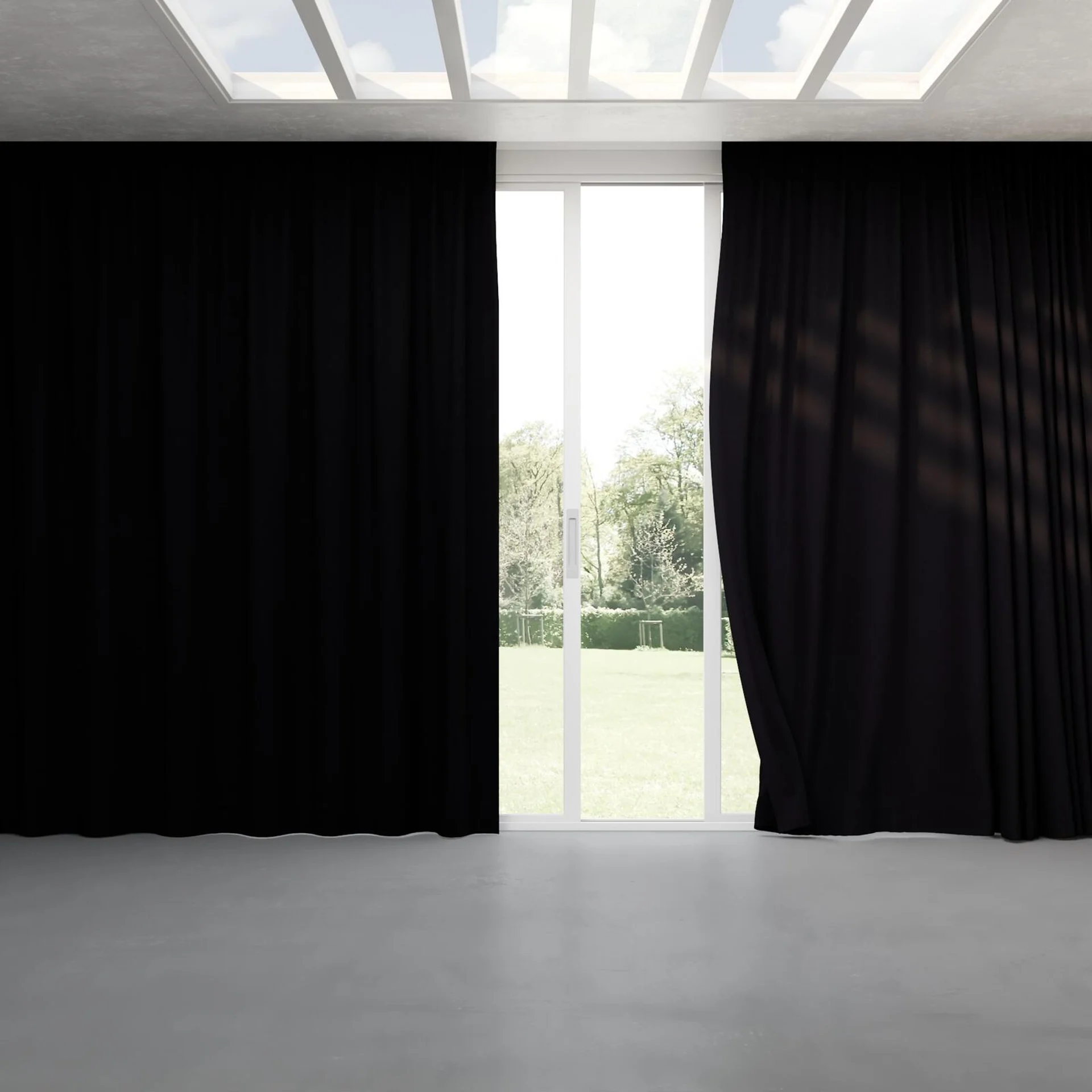 Full view of Lech Ebony, pinch pleat