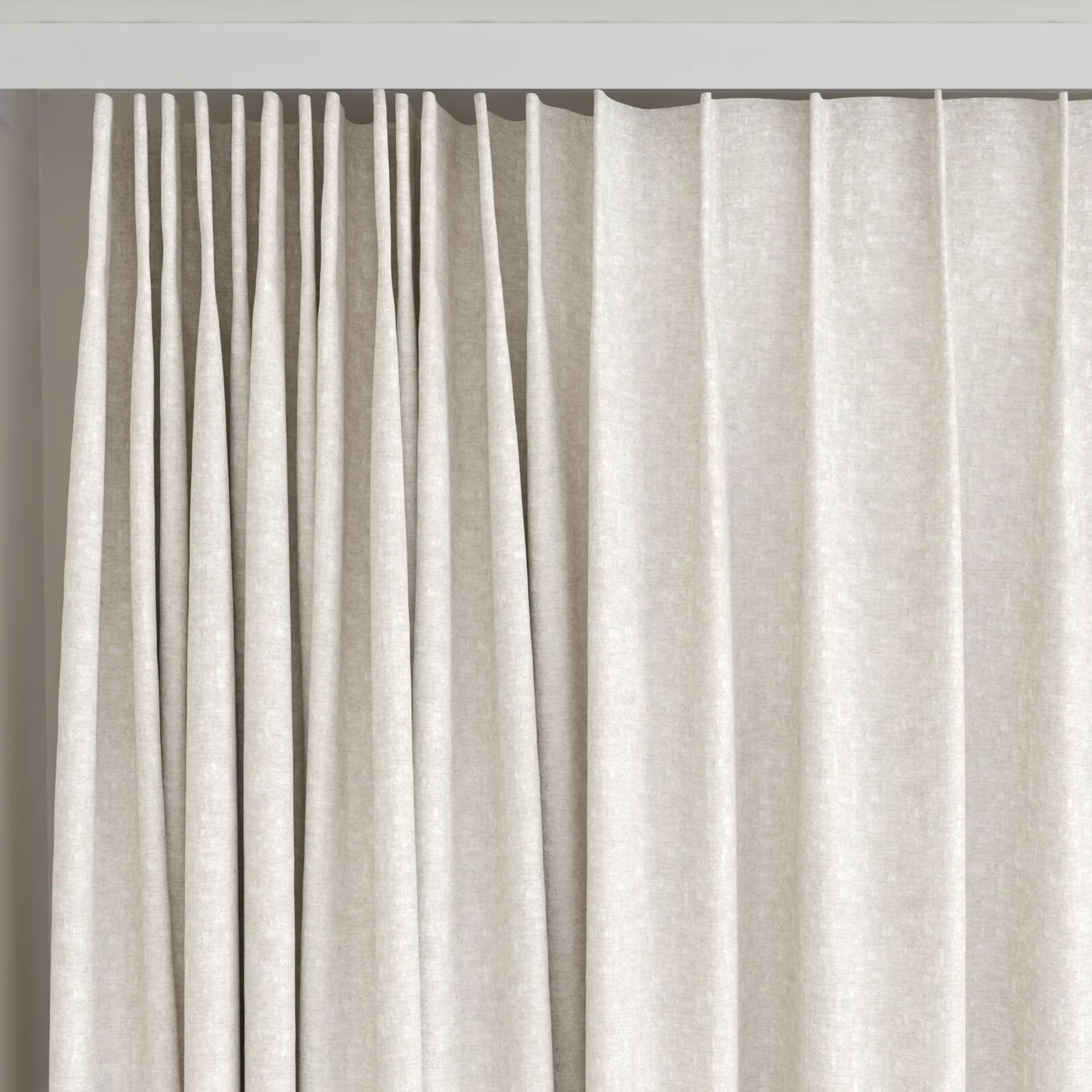 Top view of Monsieur Marshmallow, on curtain rail
