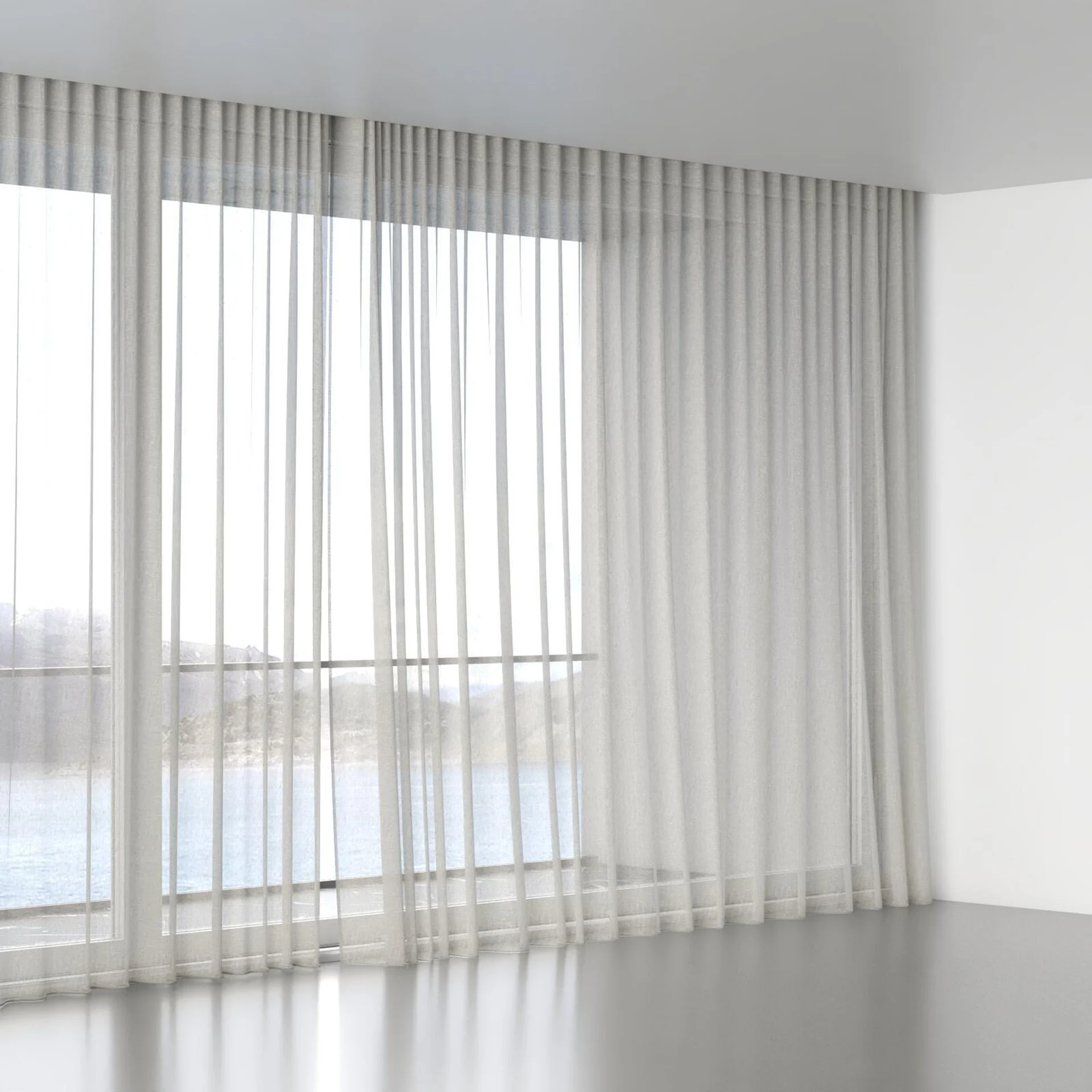 Full view of Lino Seafoam, wave pleat