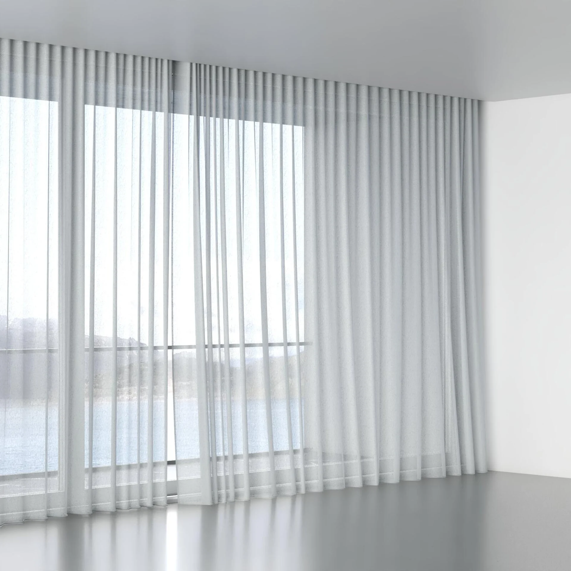 Full view of Sencha Mist, wave pleat