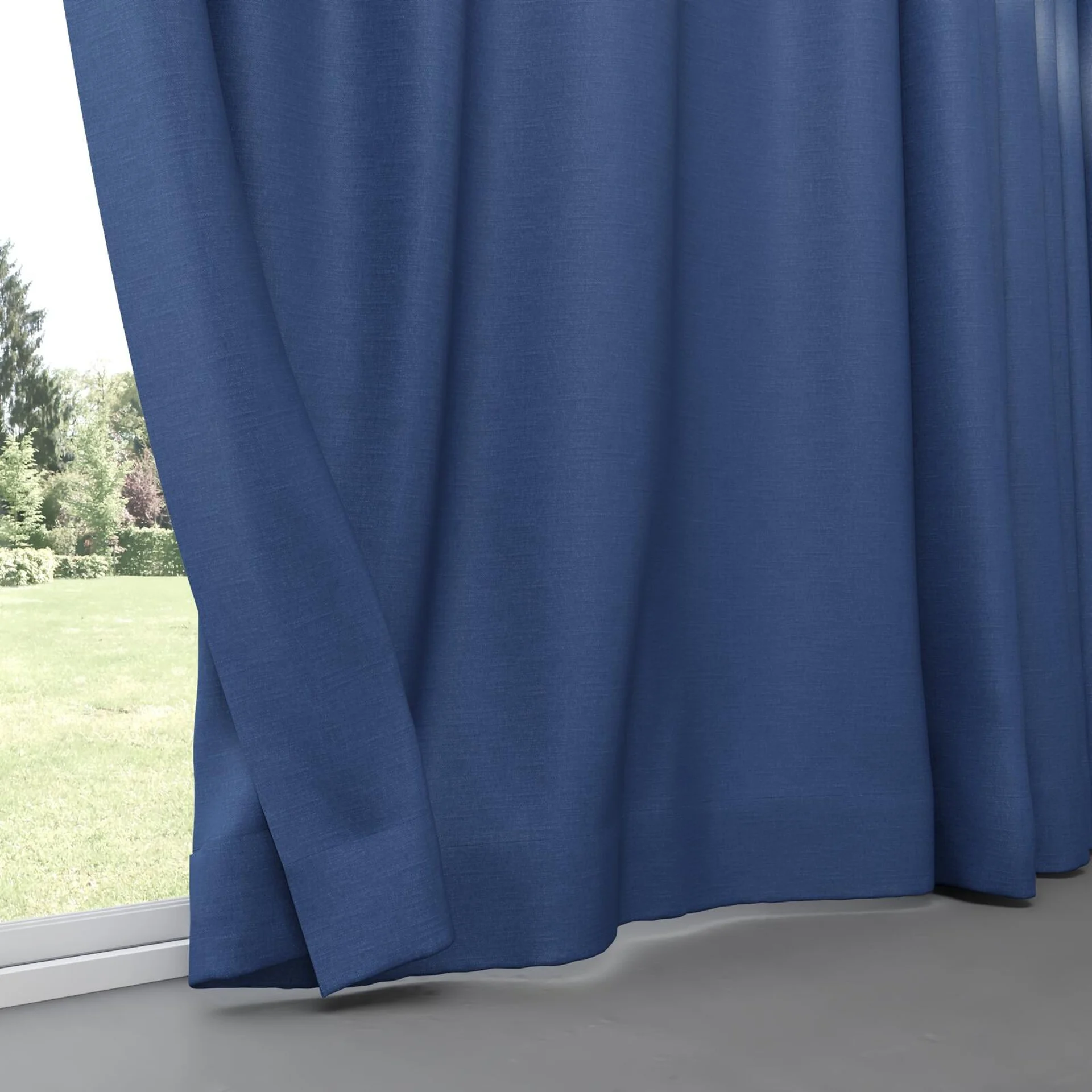 Bottom view of Urban Cobalt, pinch pleat