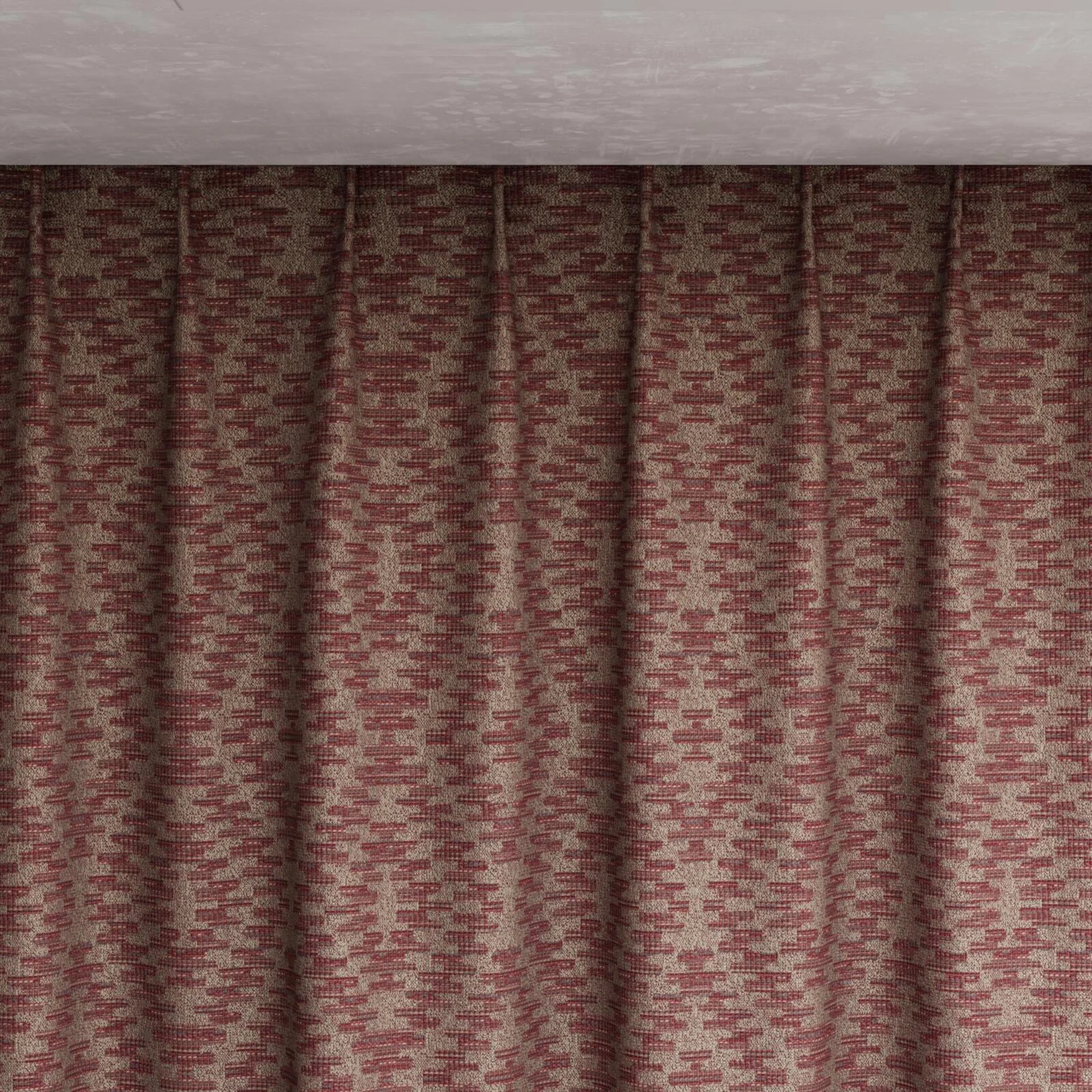 Top view of Kaoani Garnet, pinch pleat