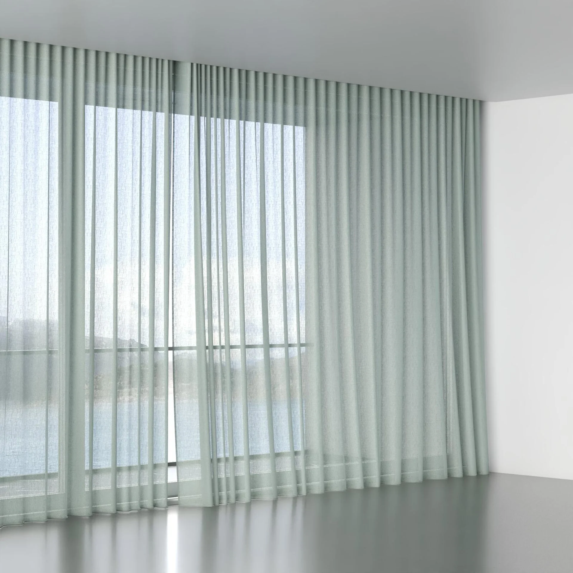 Full view of Focus Duckegg, wave pleat
