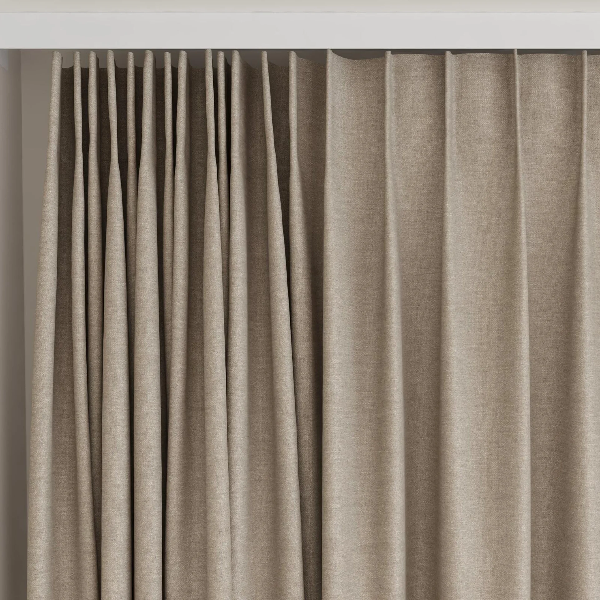 Top view of Casual Waffle, on curtain rail