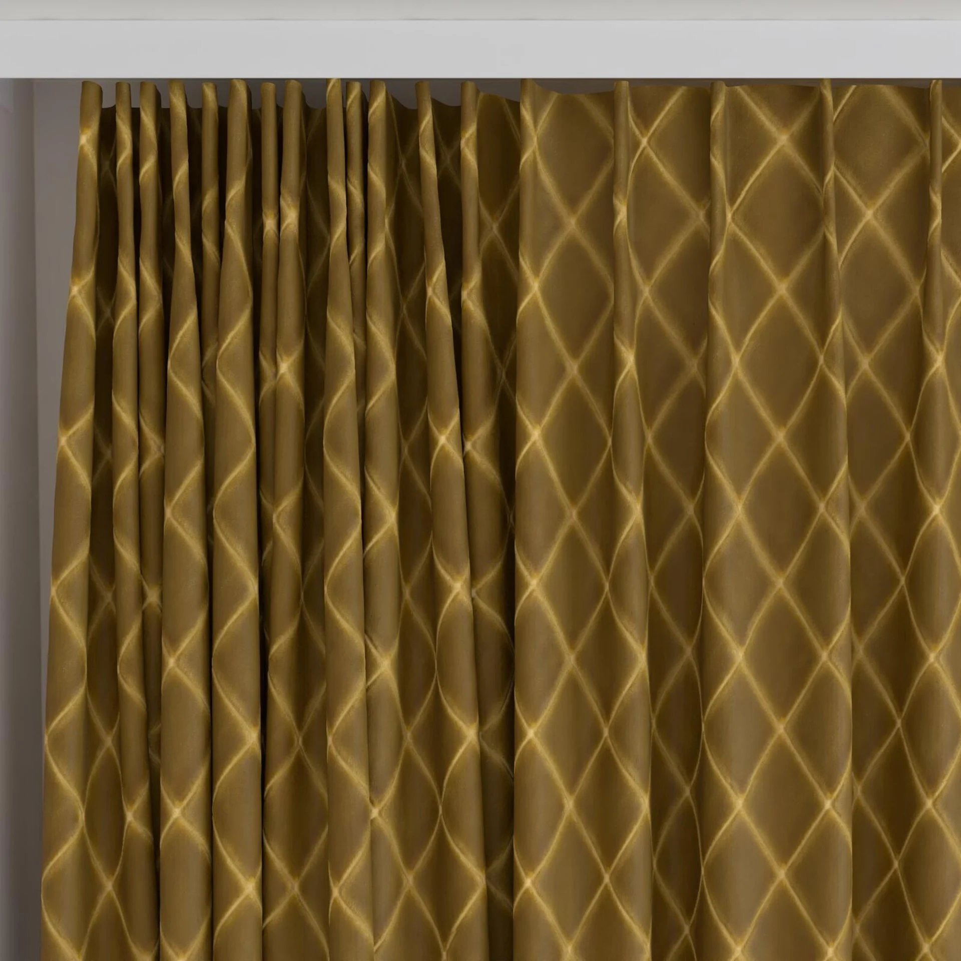 Top view of Pantheon Gold, on curtain rail