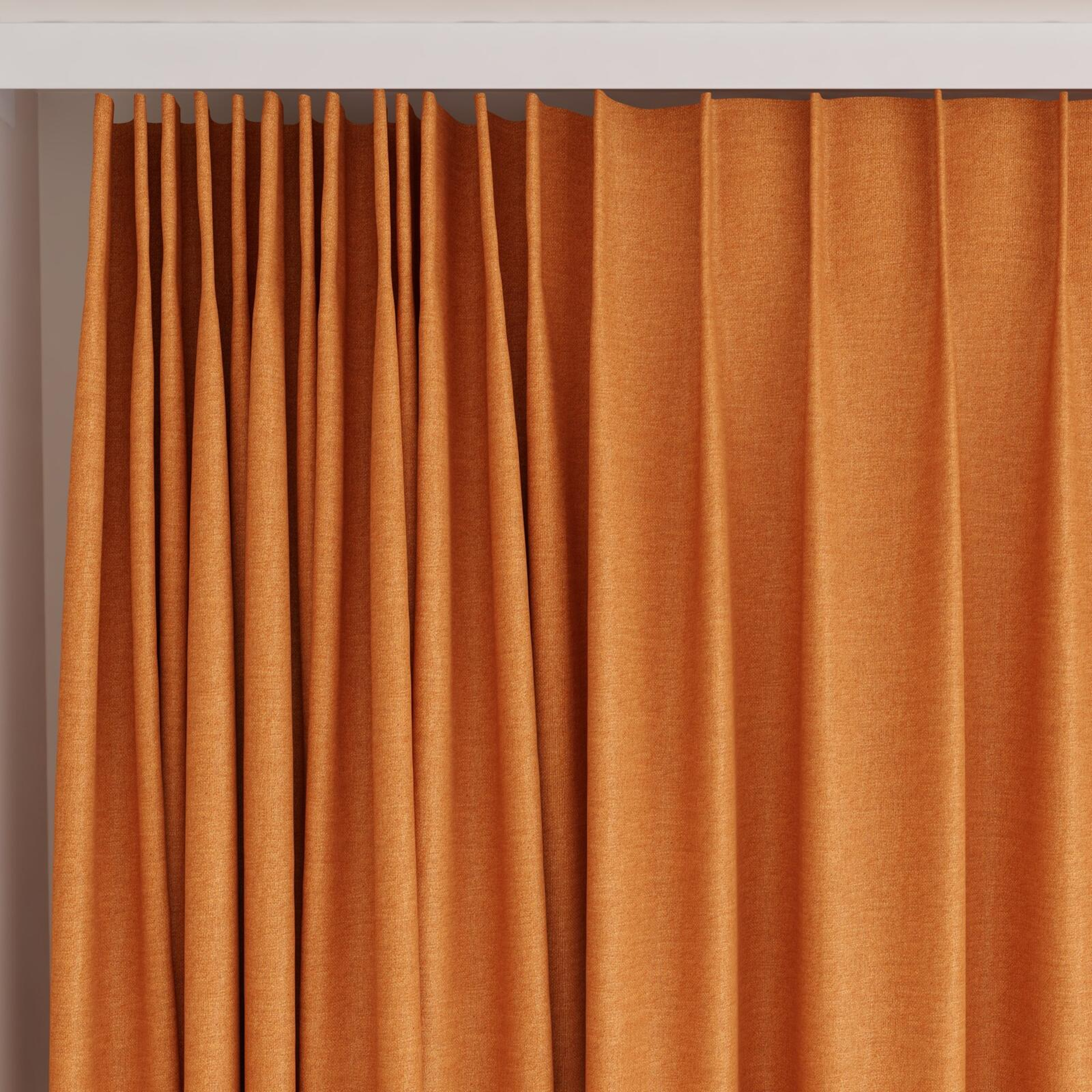 Top view of Casual Carrot, on curtain rail