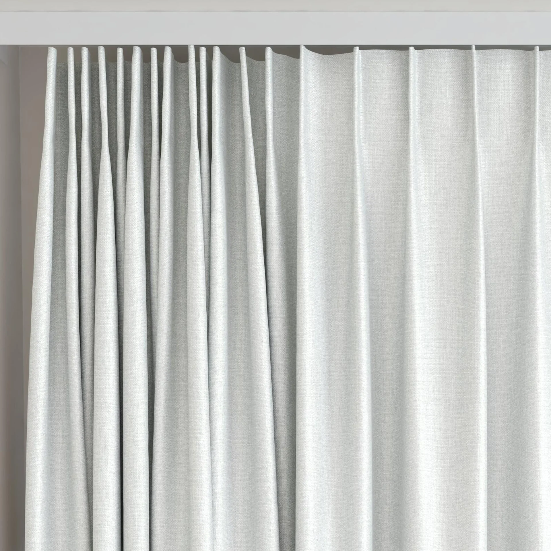 Top view of Jupiter Pearl, on curtain rail