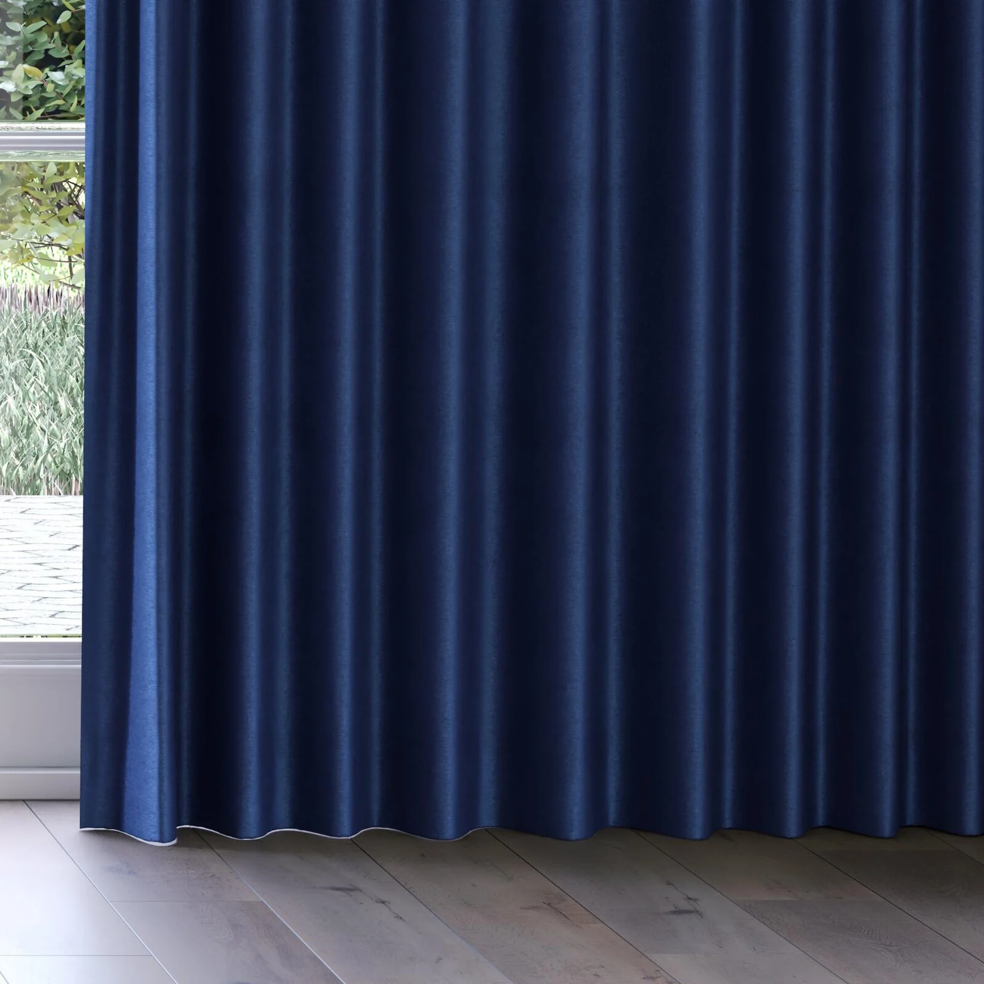 Bottom view of Baron Cobalt, on curtain rail