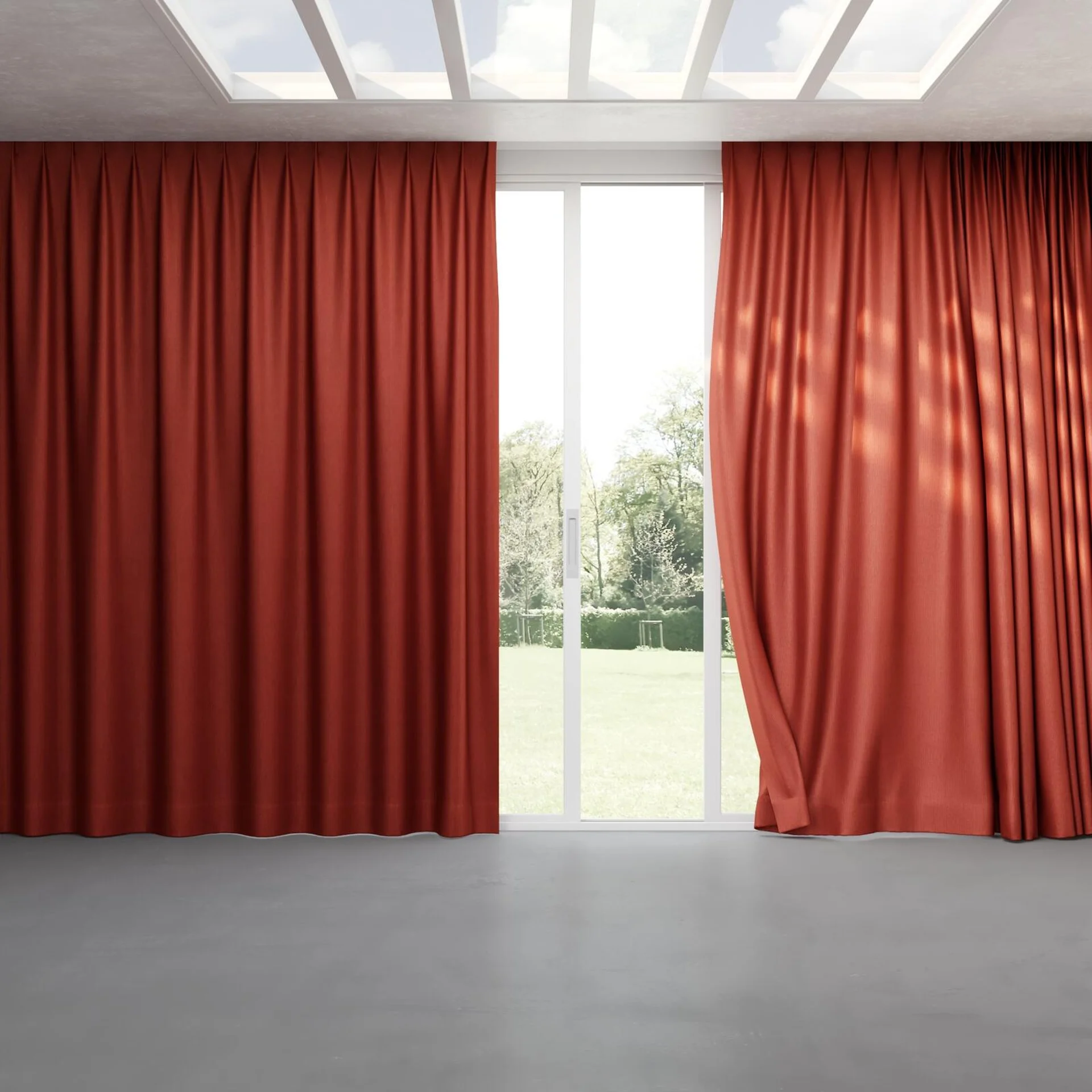 Full view of Hombre Sienna, pinch pleat