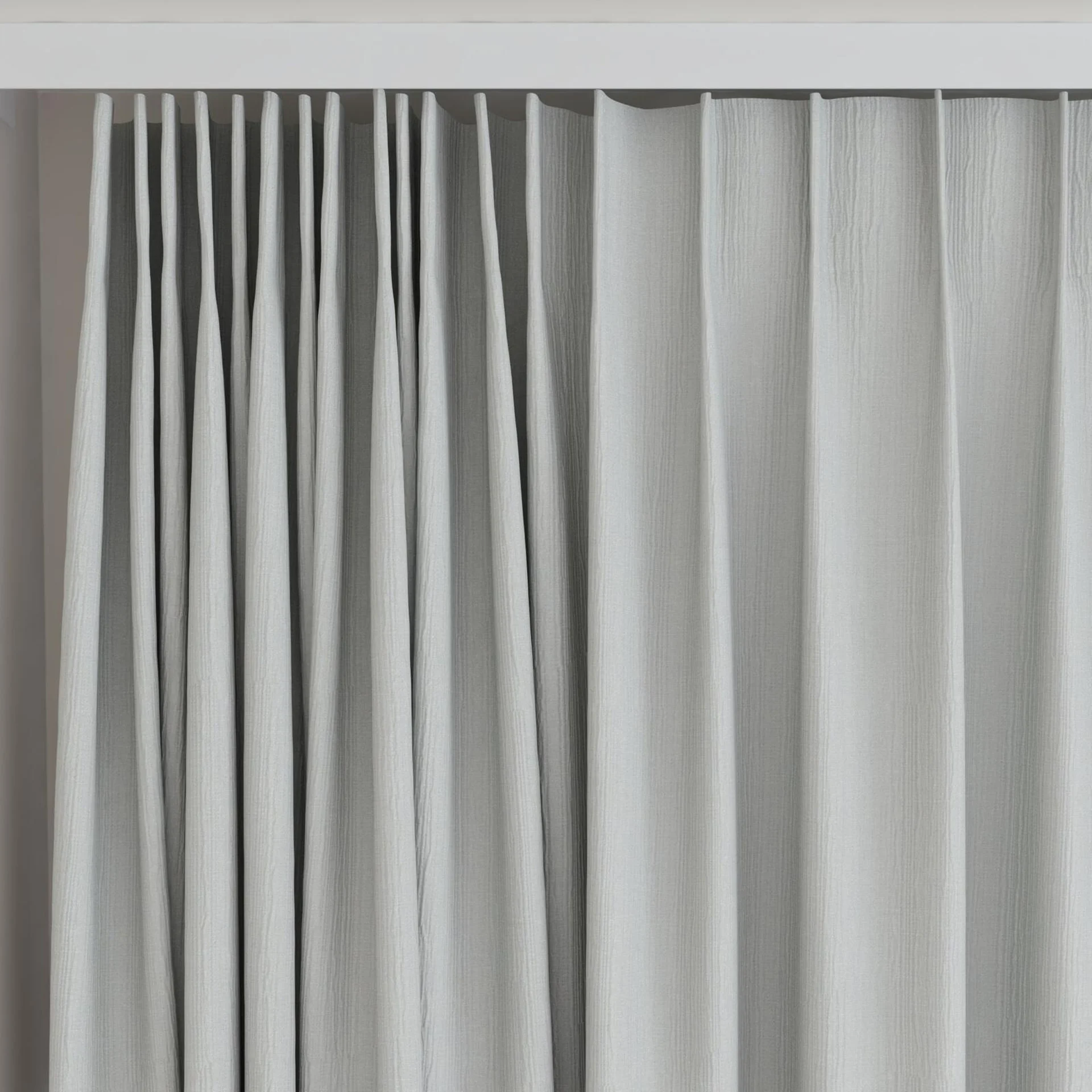 Top view of Northstar Silver, on curtain rail