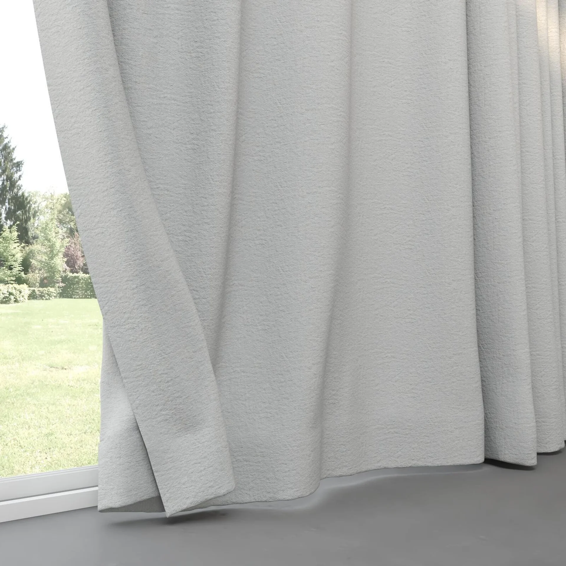 Bottom view of Obi Stonewash Cloud, pinch pleat