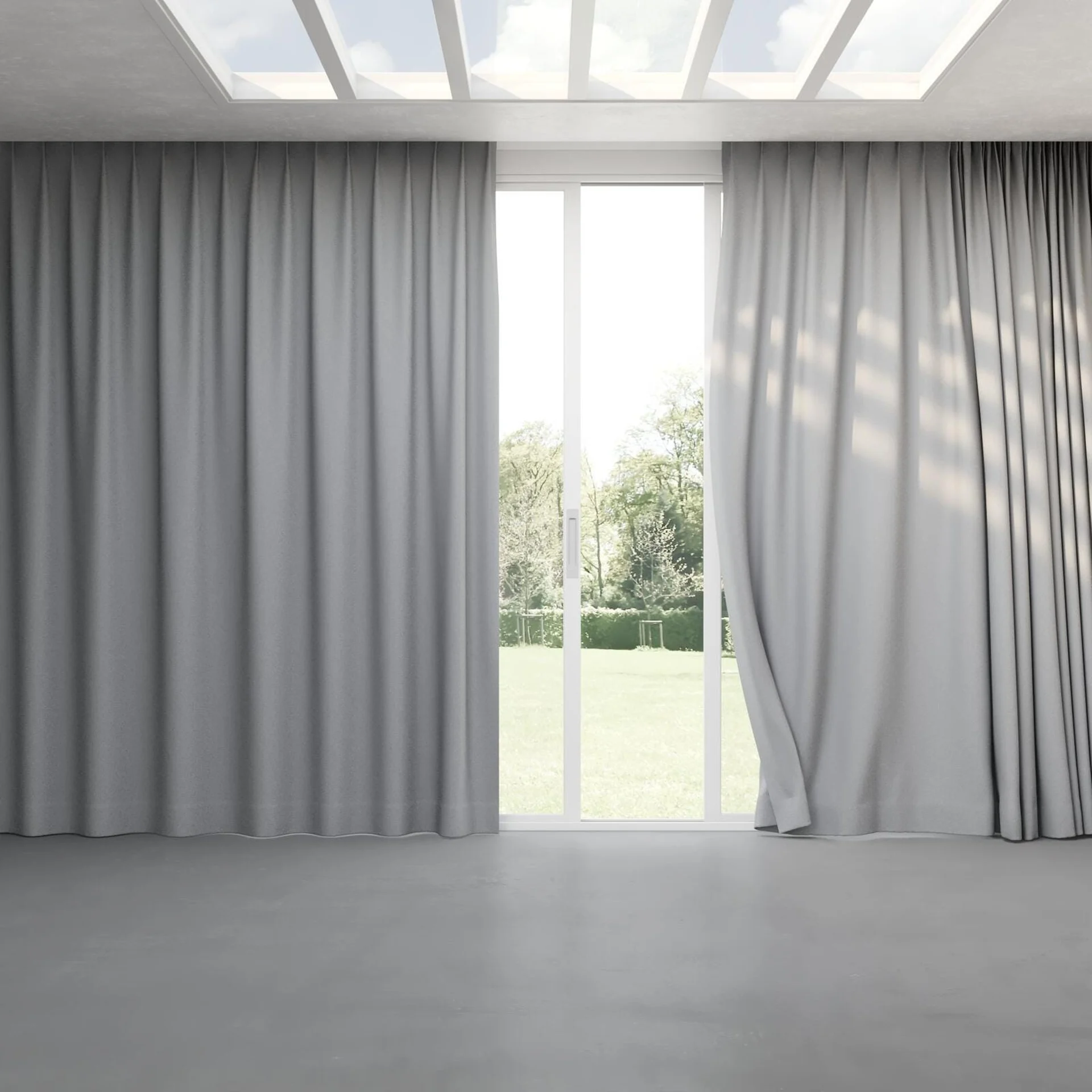 Full view of Quantum FR Metal, pinch pleat