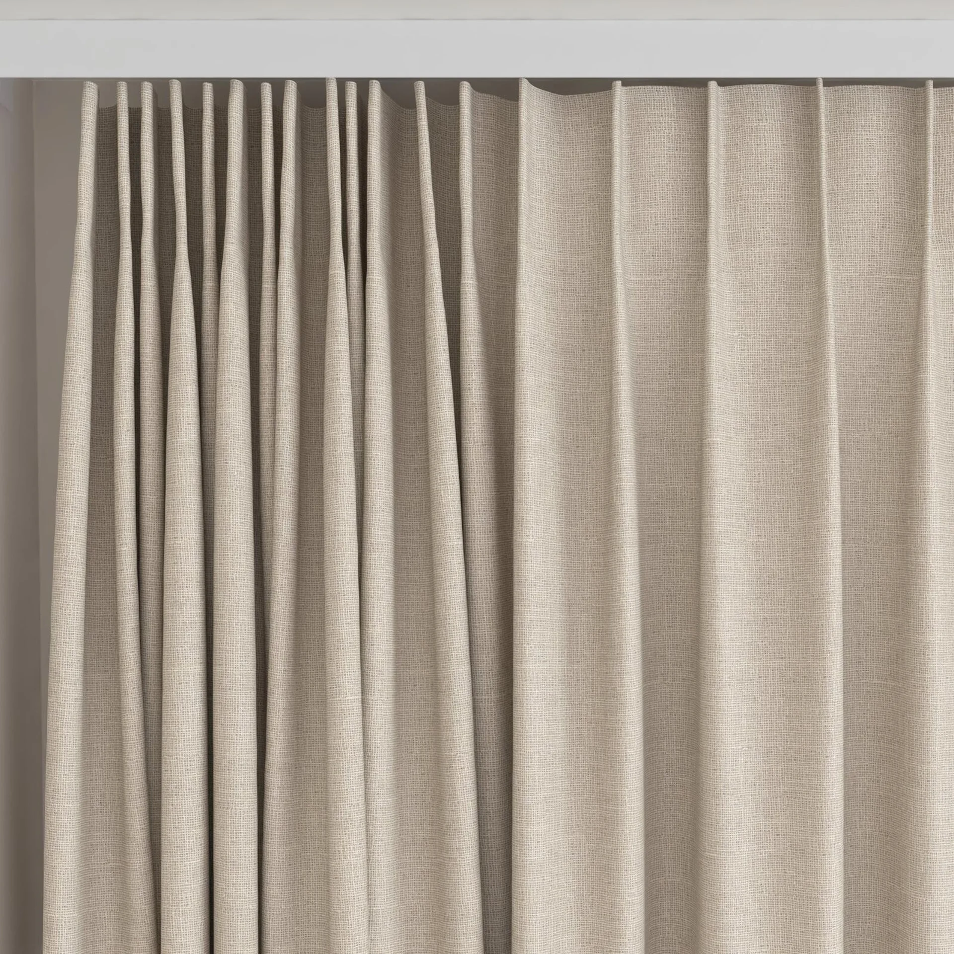 Top view of Element Natural, on curtain rail