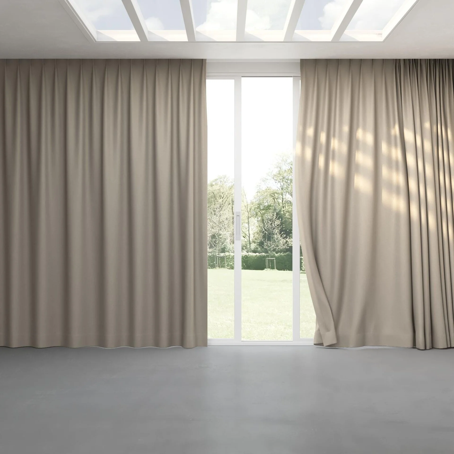 Full view of Colourwash Eco Mushroom, pinch pleat