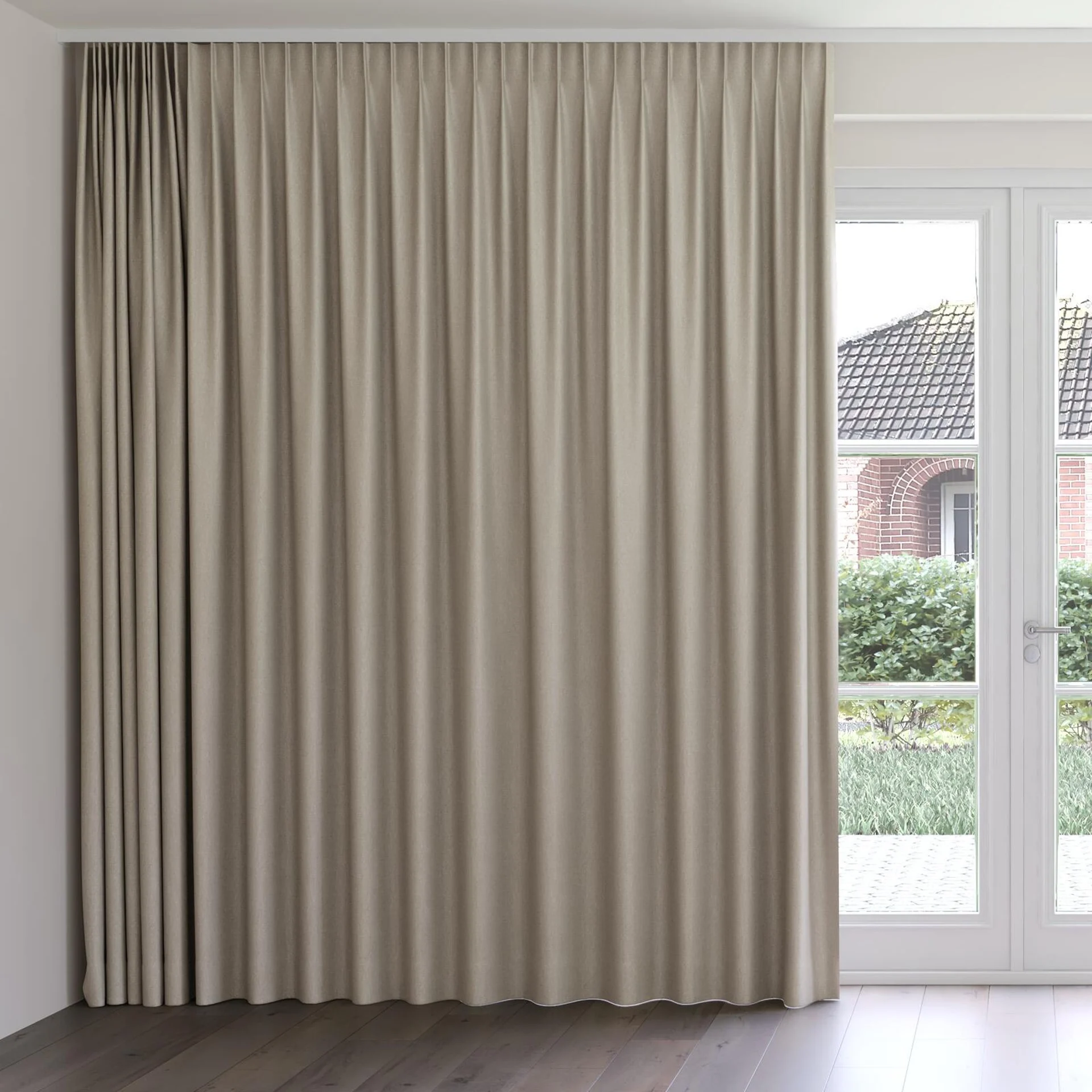 Front view of Gent Wheat, on curtain rail