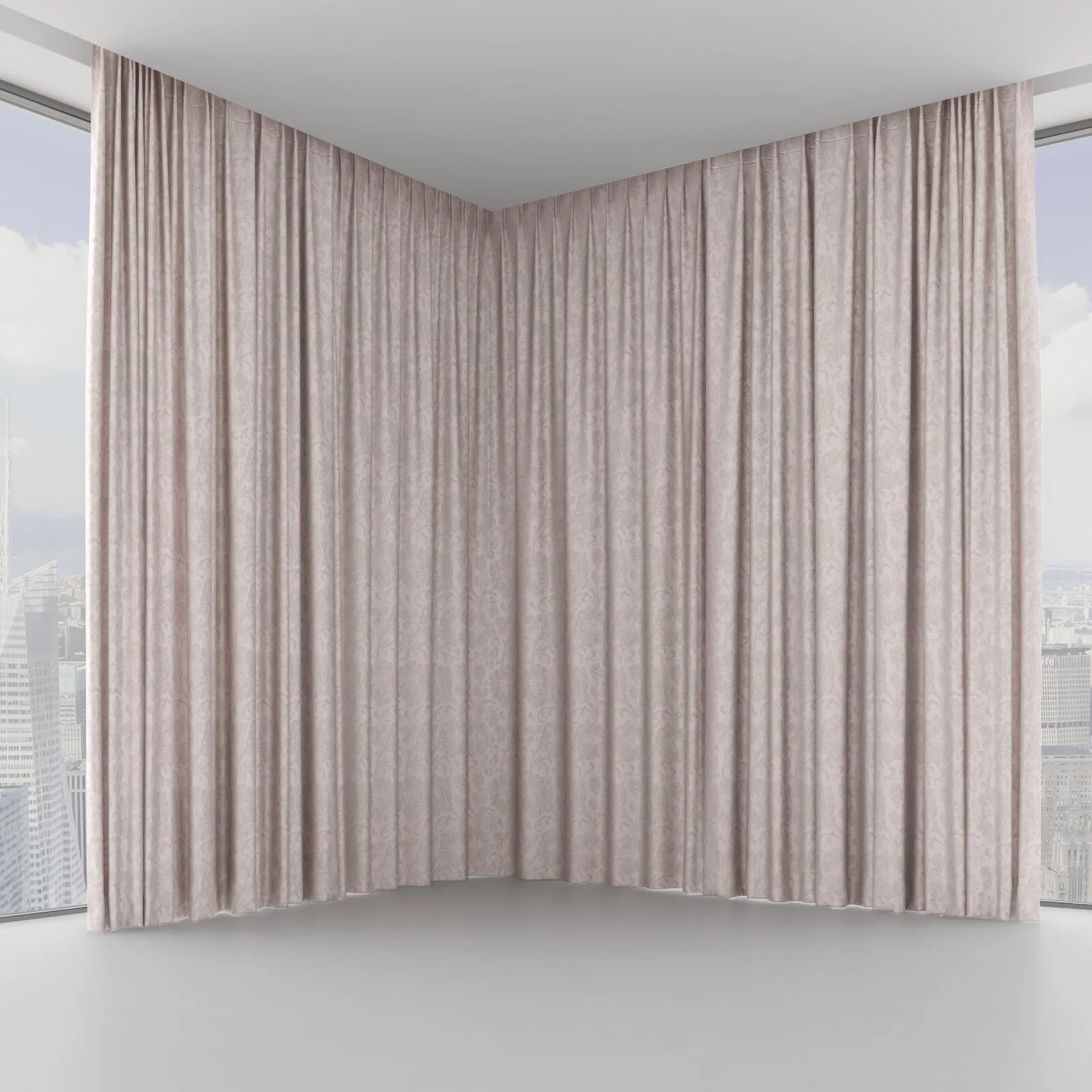 Front view of Florentine Boudoir, on hidden rail
