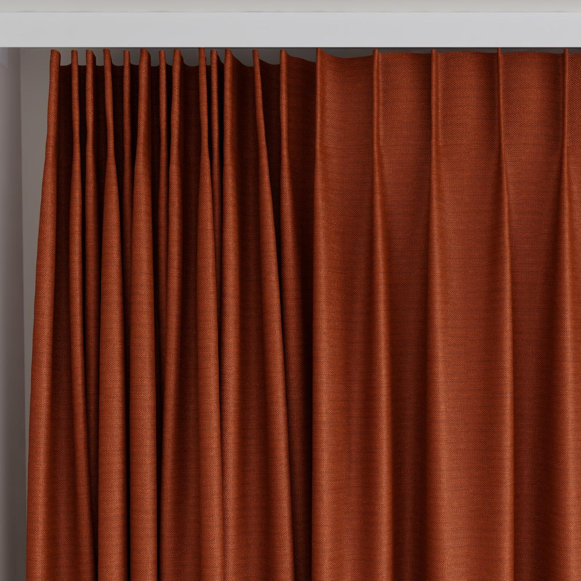 Top view of Re-Juvenate Rust, on curtain rail