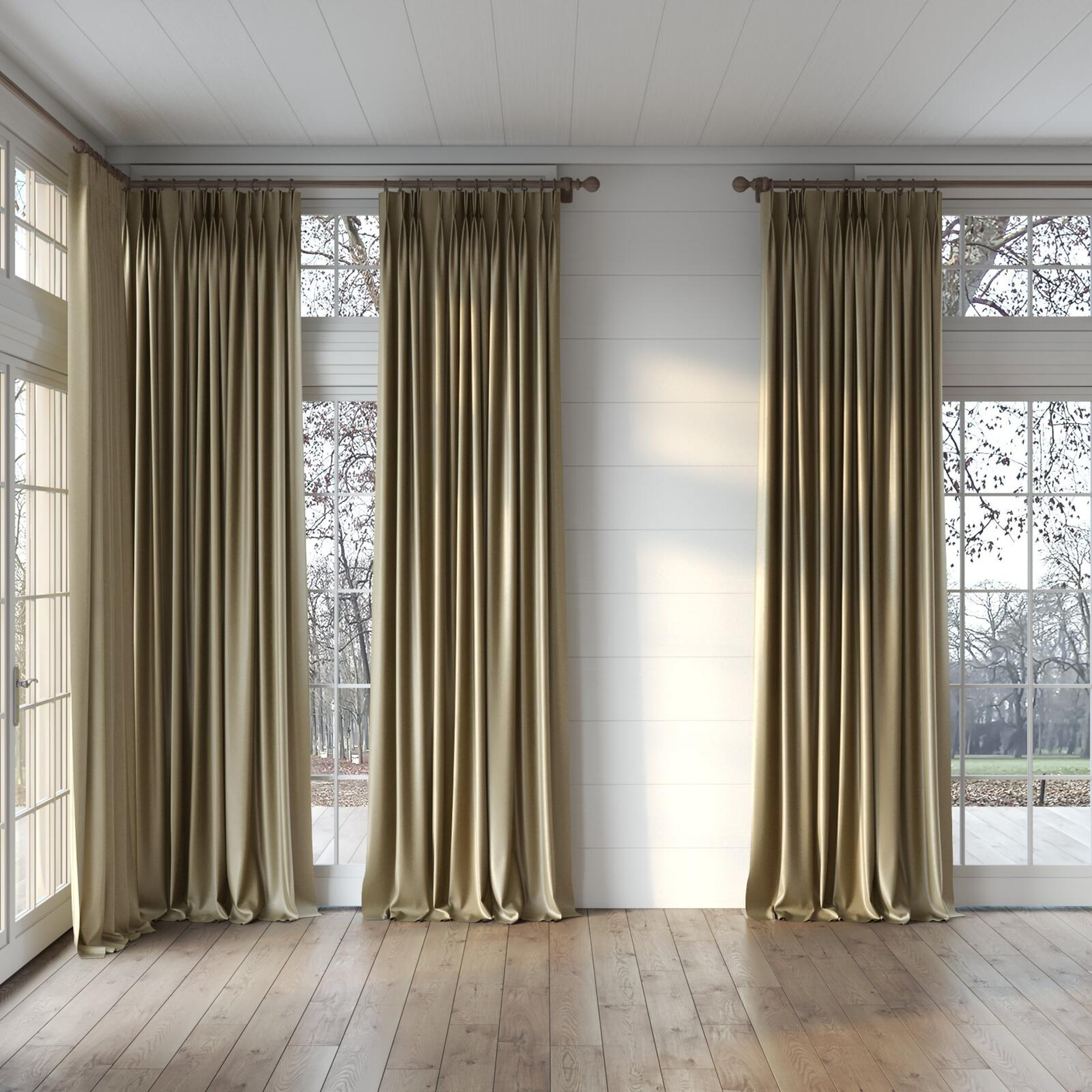 Full view of Recharge Granola, puddled, on curtain rod
