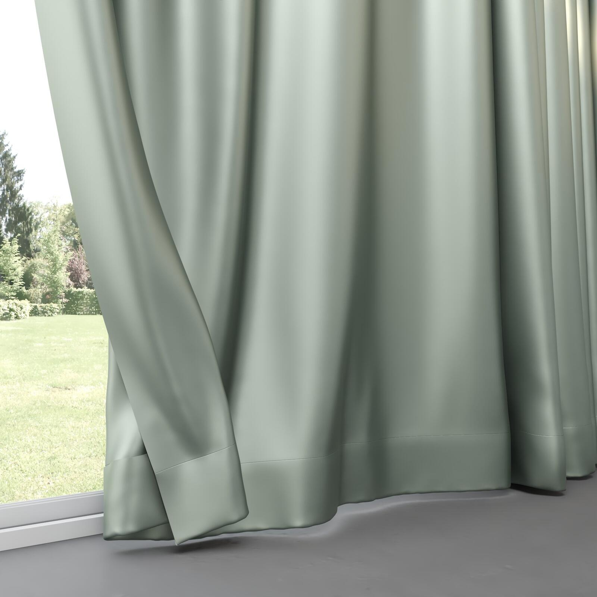 Bottom view of Moonbeam Celadon, pinch pleat