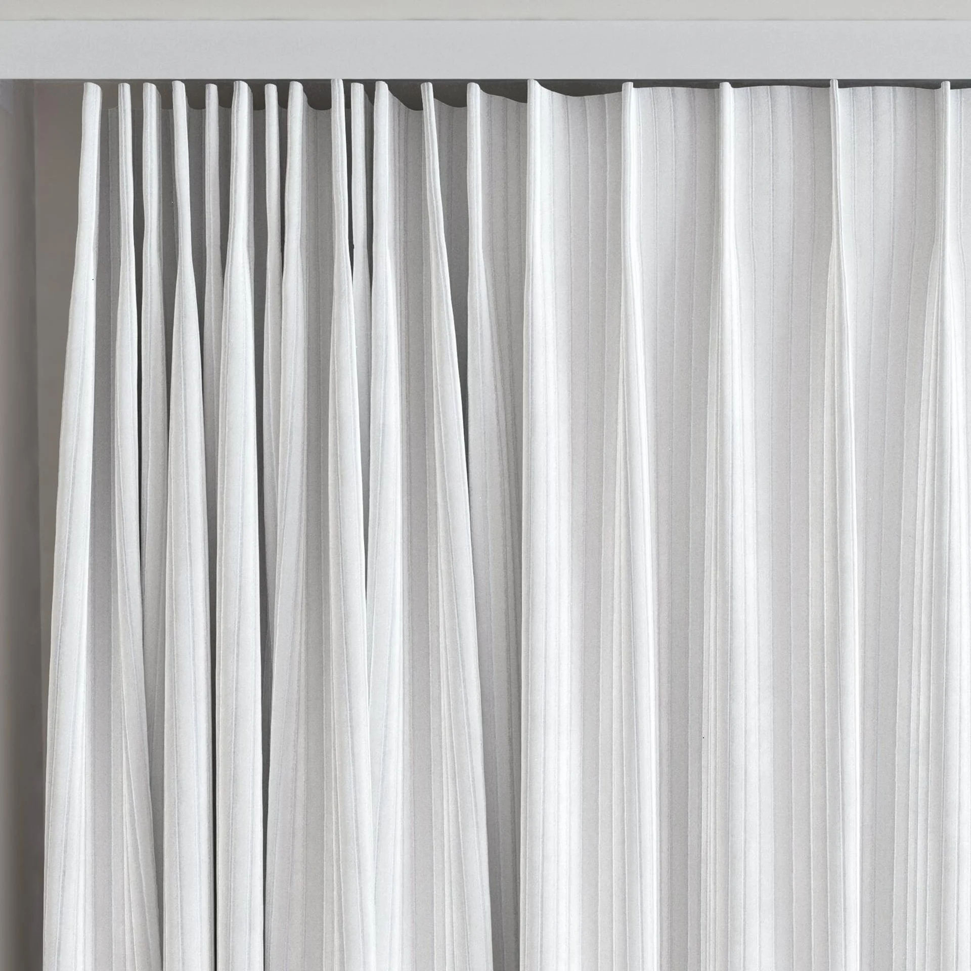 Top view of Embrace Marshmallow, on curtain rail