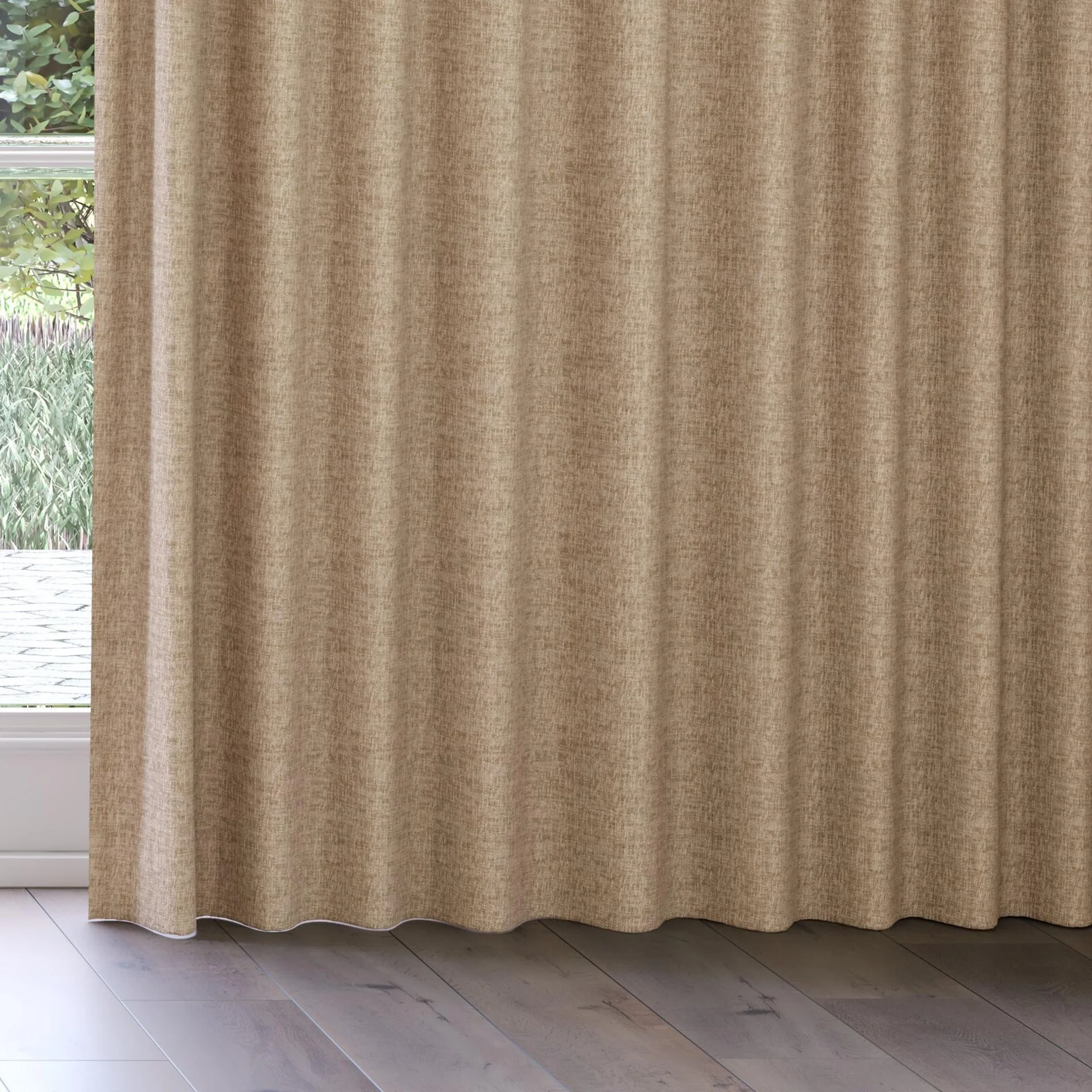 Bottom view of Earthwild Camel, on curtain rail