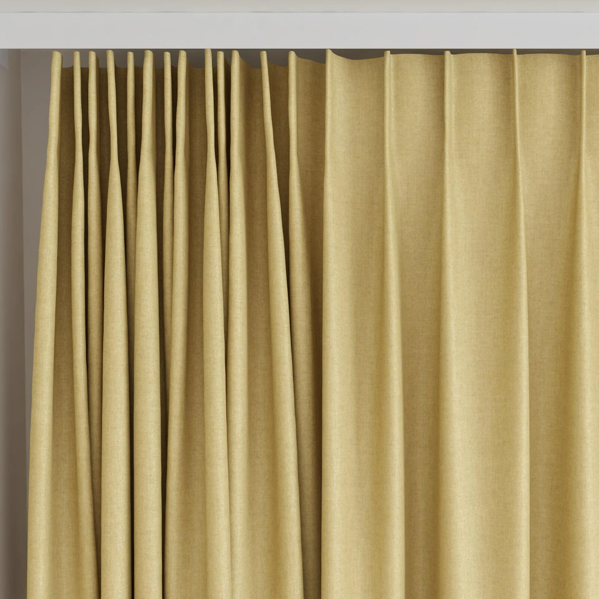 Top view of Cushy Bamboo, on curtain rail