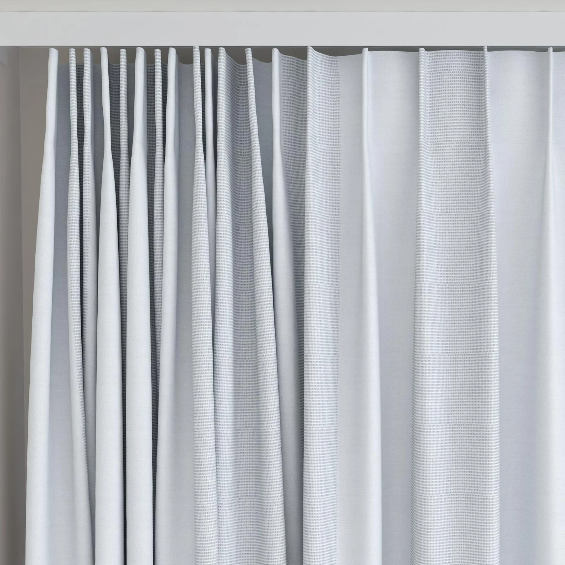 Top view of Borneo Uncoated Cloud, on curtain rail