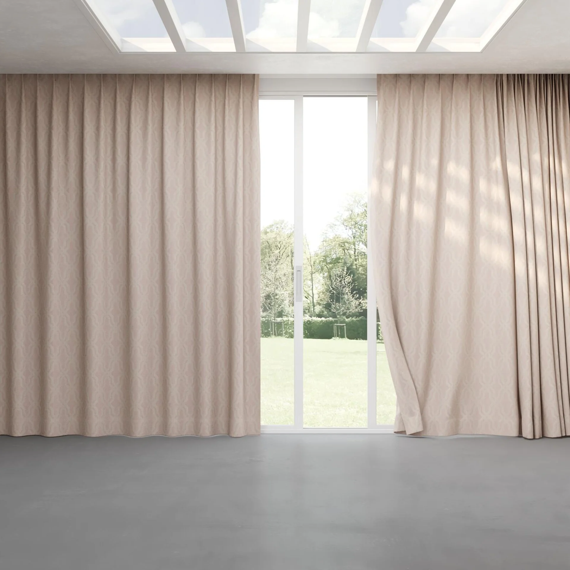 Full view of Modus Blossom, pinch pleat