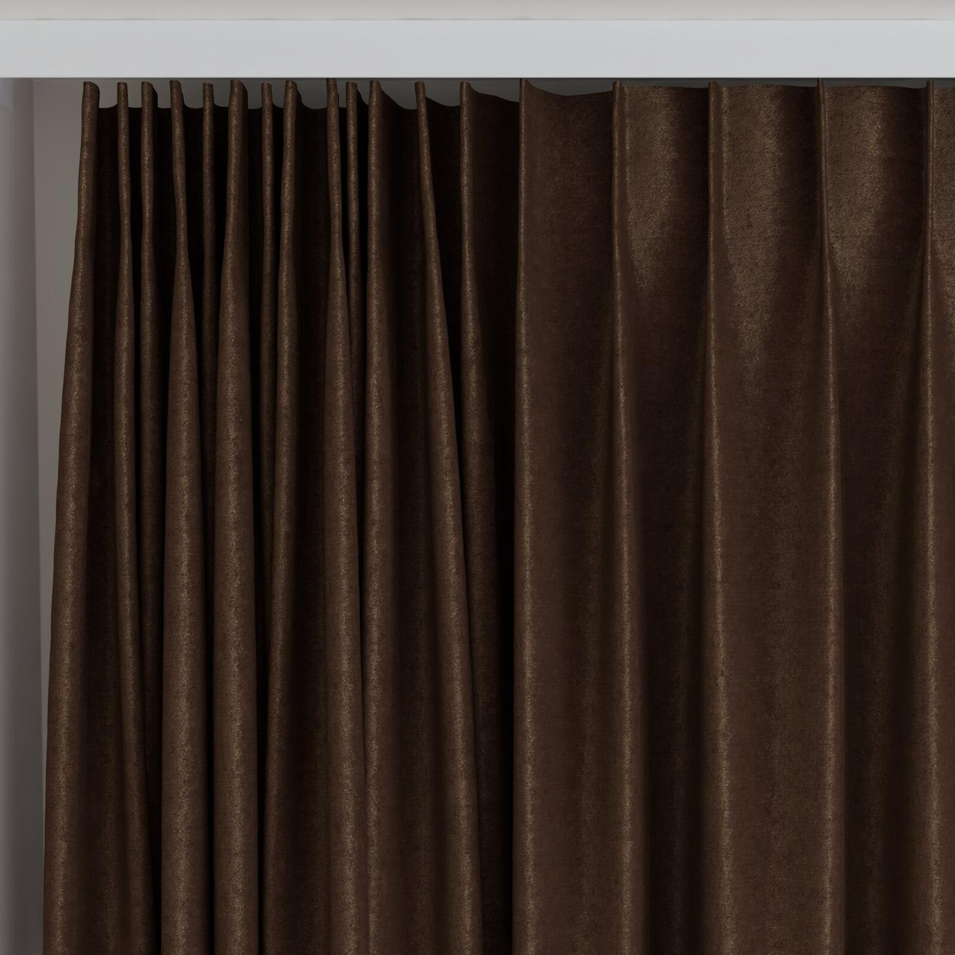 Top view of Drama Praline, on curtain rail