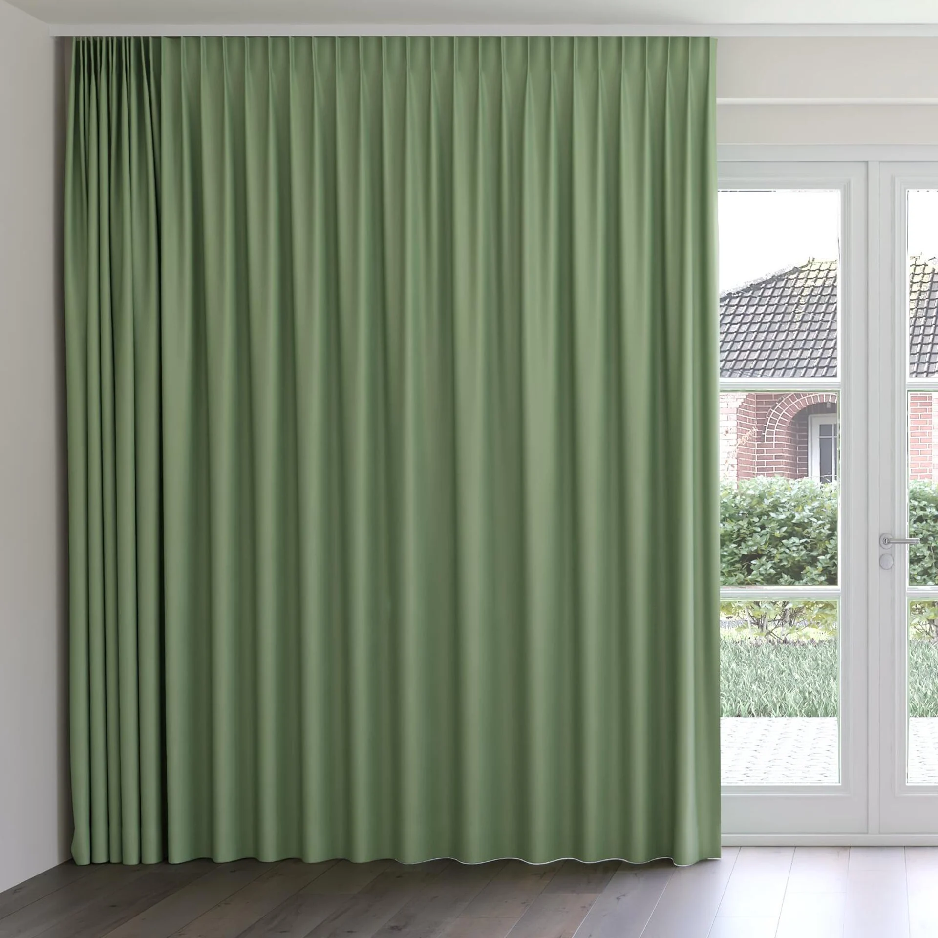 Front view of Blockbuster Basil, on curtain rail
