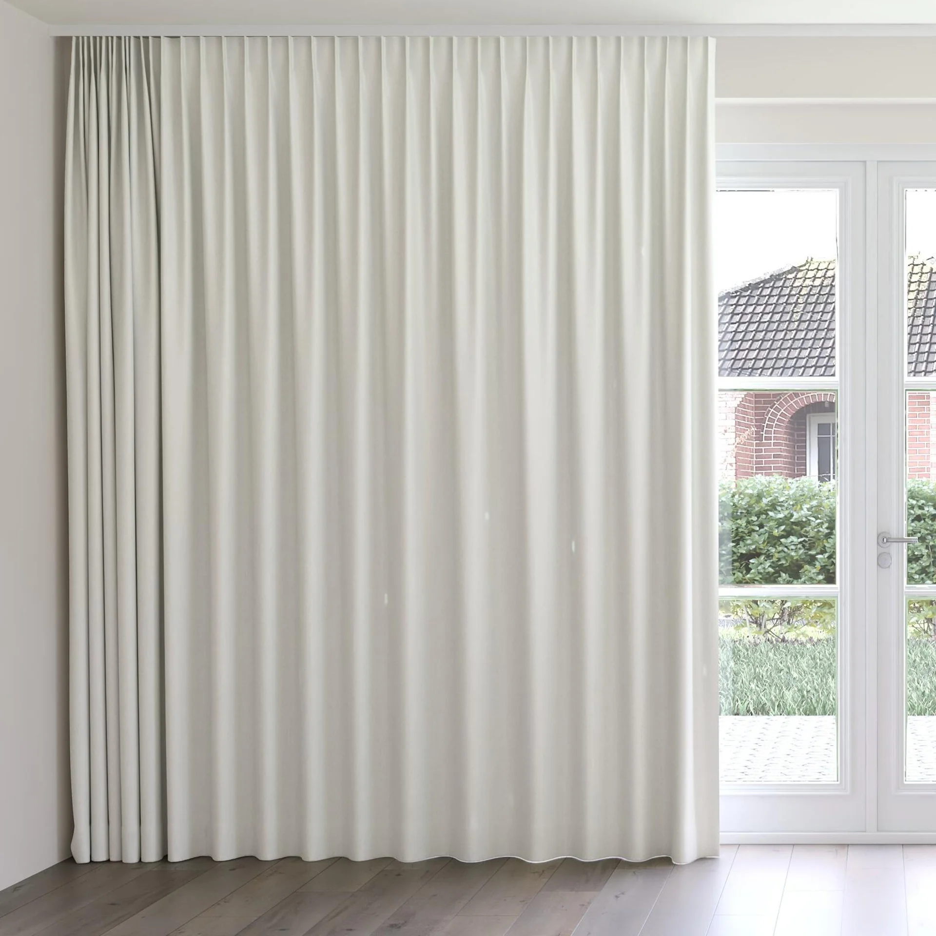Front view of Retreat II Shell, on curtain rail