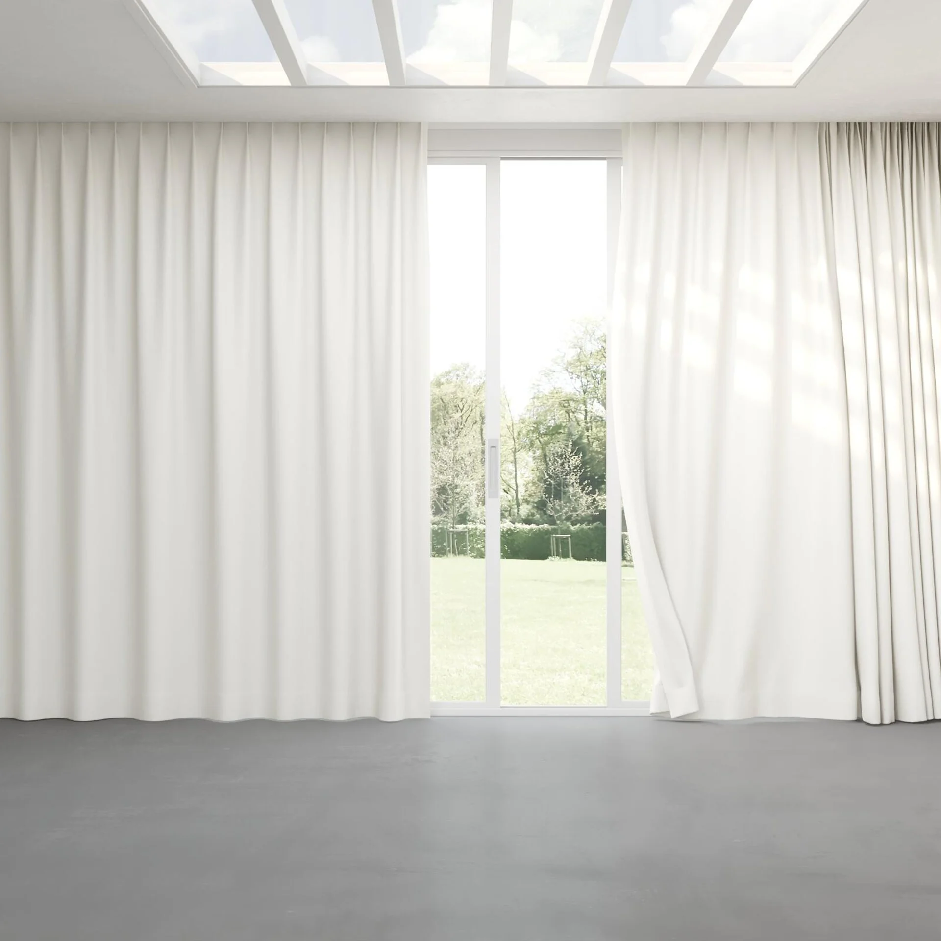 Full view of Eternal Ivory, pinch pleat