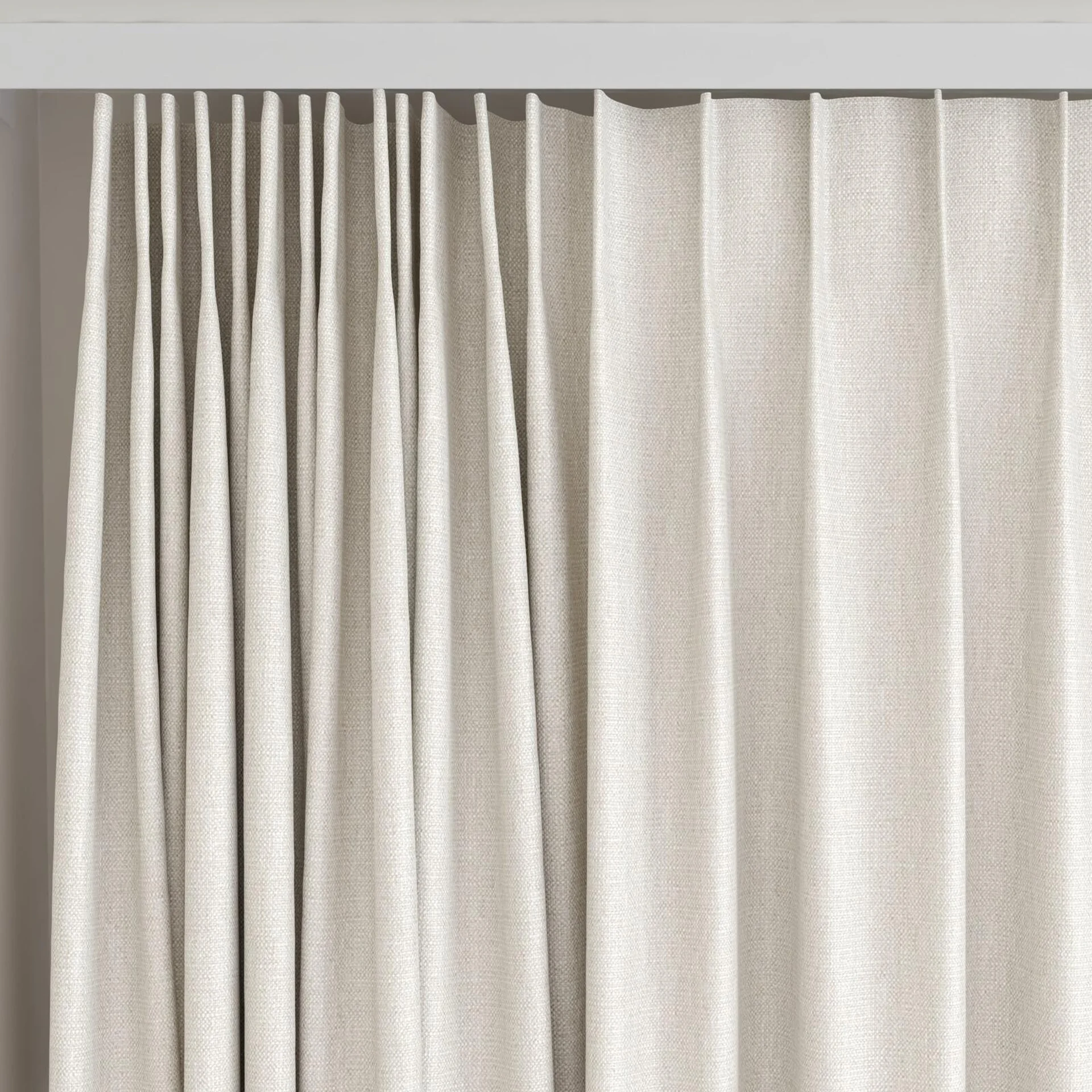 Top view of Gent Almond, on curtain rail