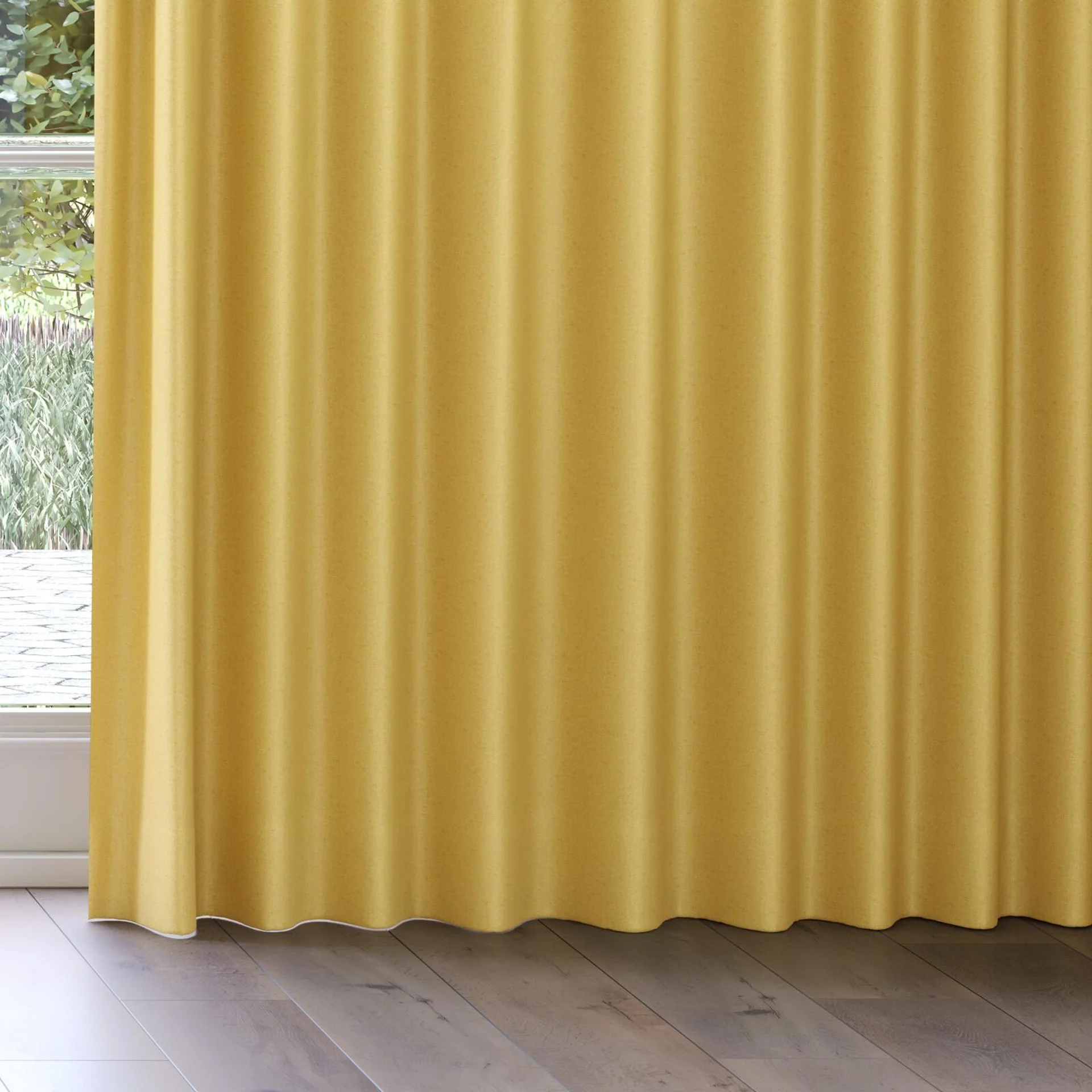 Bottom view of Grove Mimosa, on curtain rail