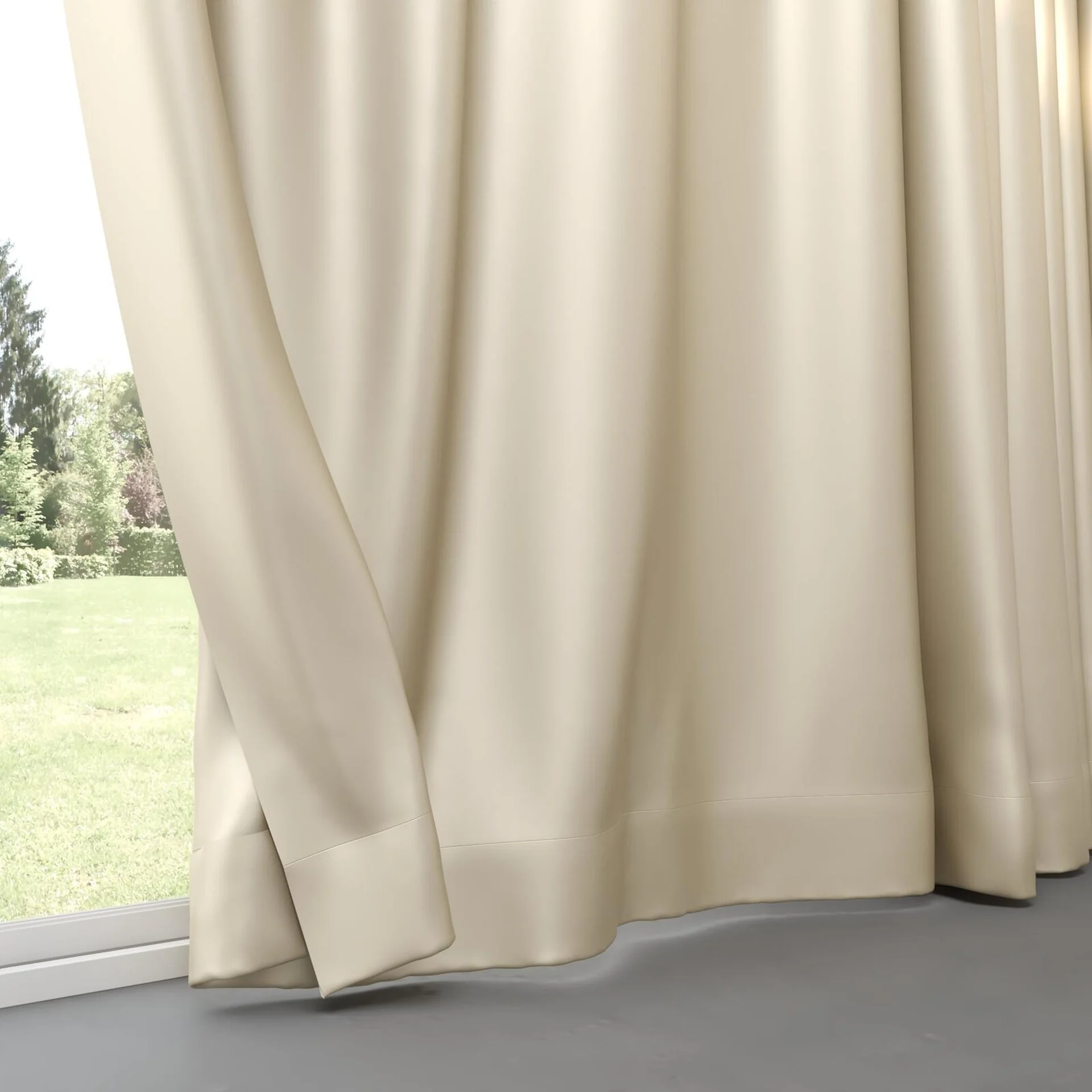 Bottom view of Moonbeam Antique, pinch pleat