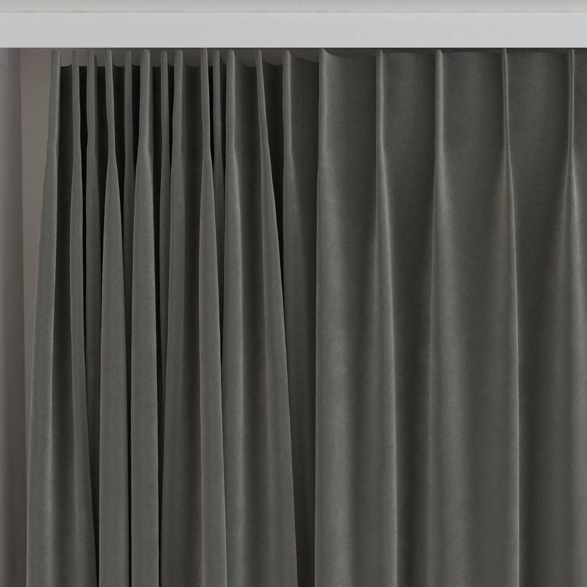 Top view of Vienna Obsidian, on curtain rail