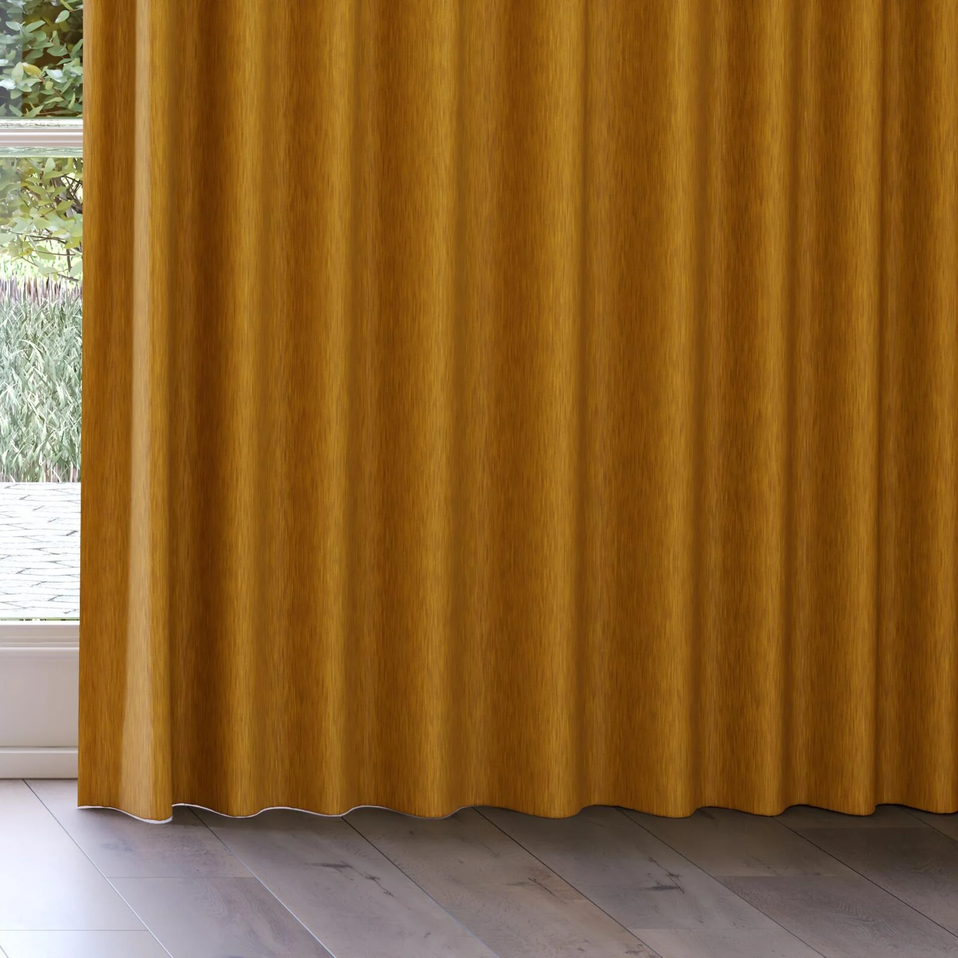 Bottom view of Tuxedo Nugget, on curtain rail