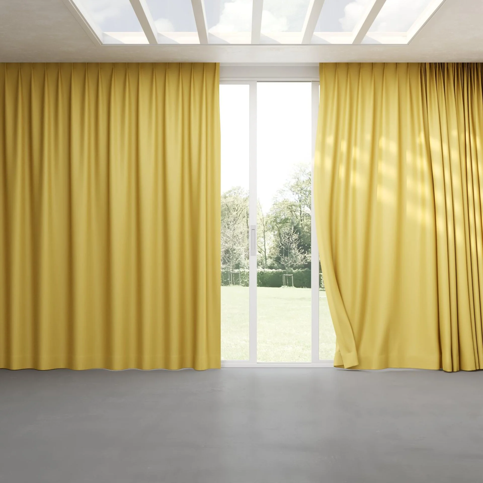 Full view of Grove Mimosa, pinch pleat